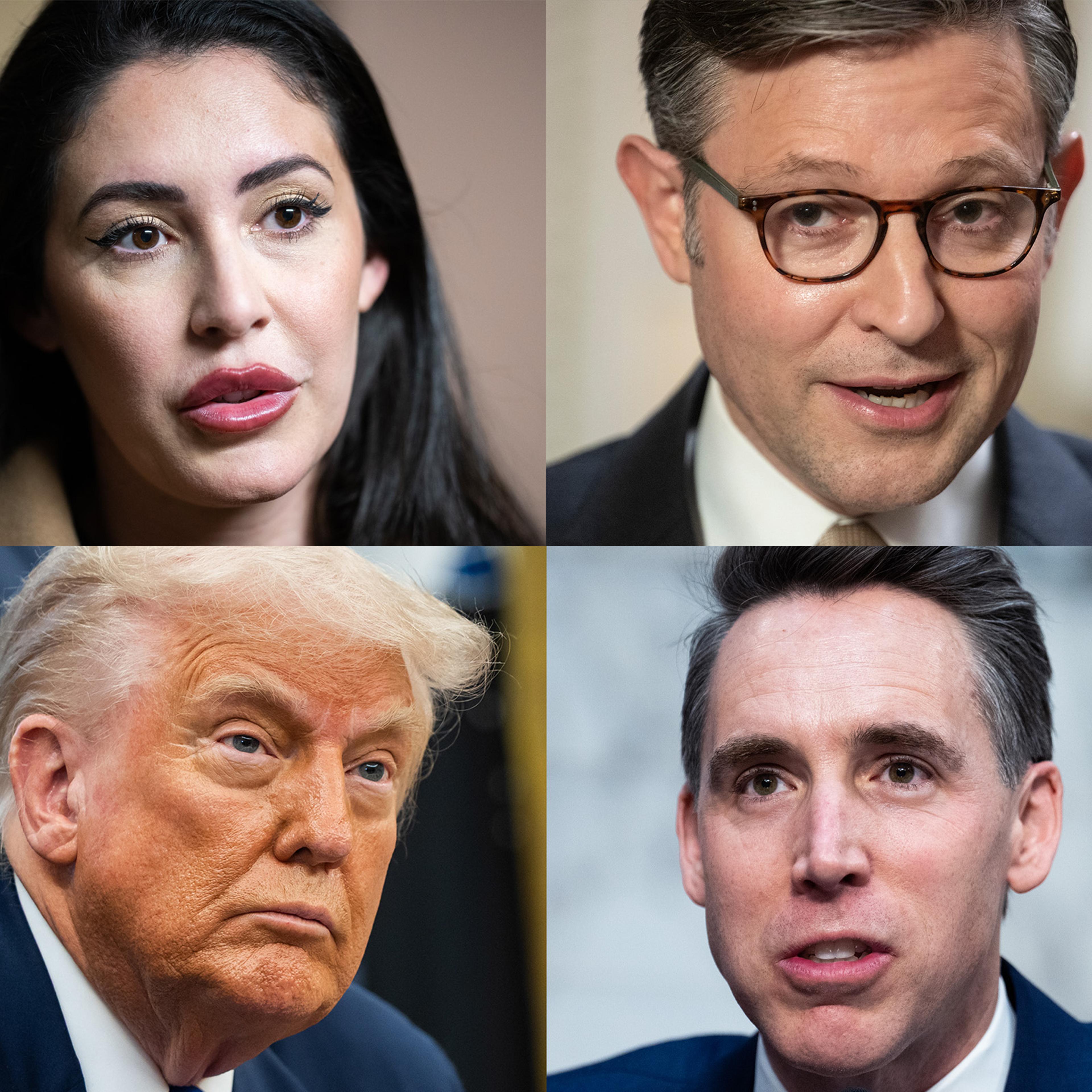 Rep. Anna Paulina Luna, (R-FL), Speaker of the House Mike Johnson (R-LA), Sen. Josh Hawley (R-MO) and President Donald Trump.
