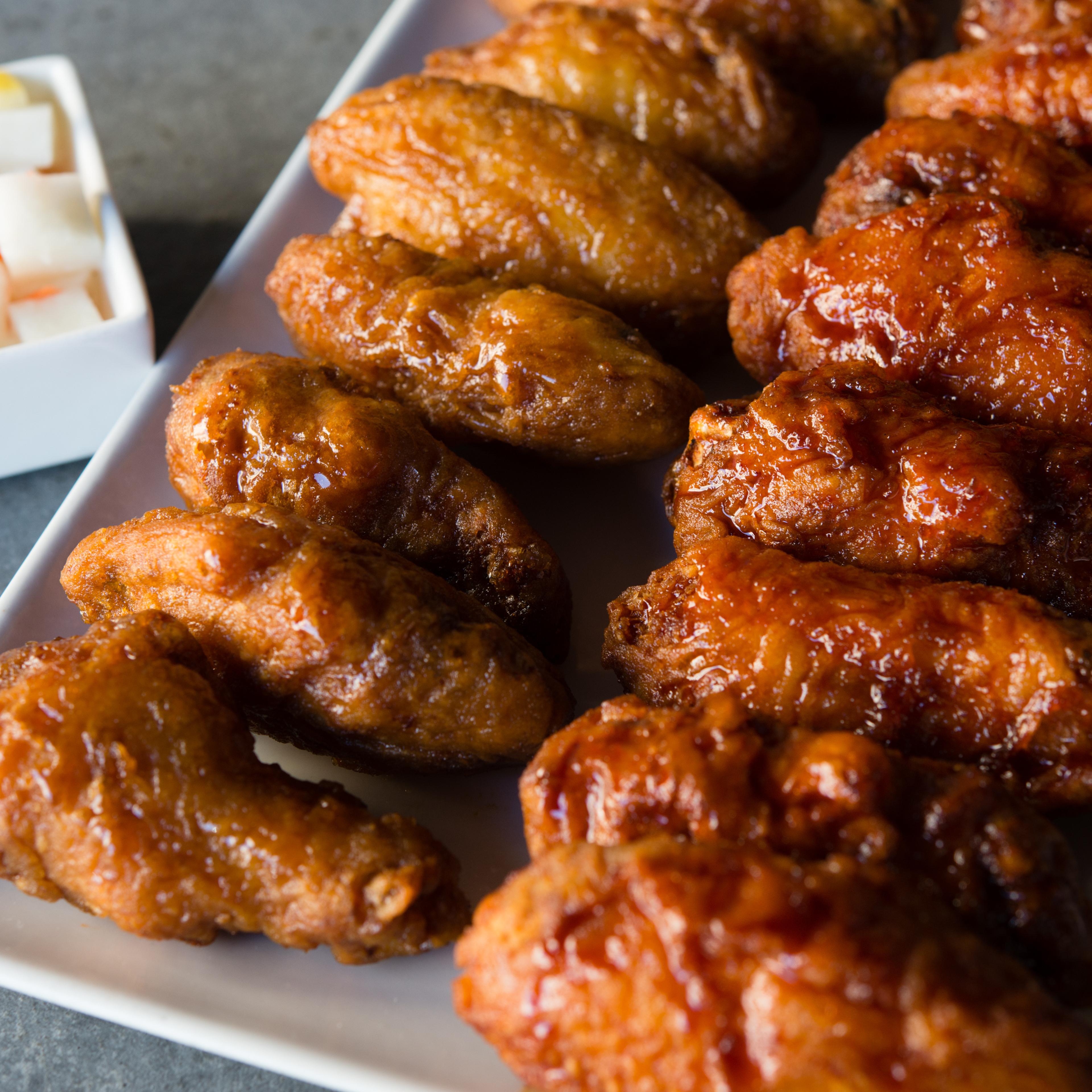 An order of Momo's Korean Fried Chicken wings are pictured.