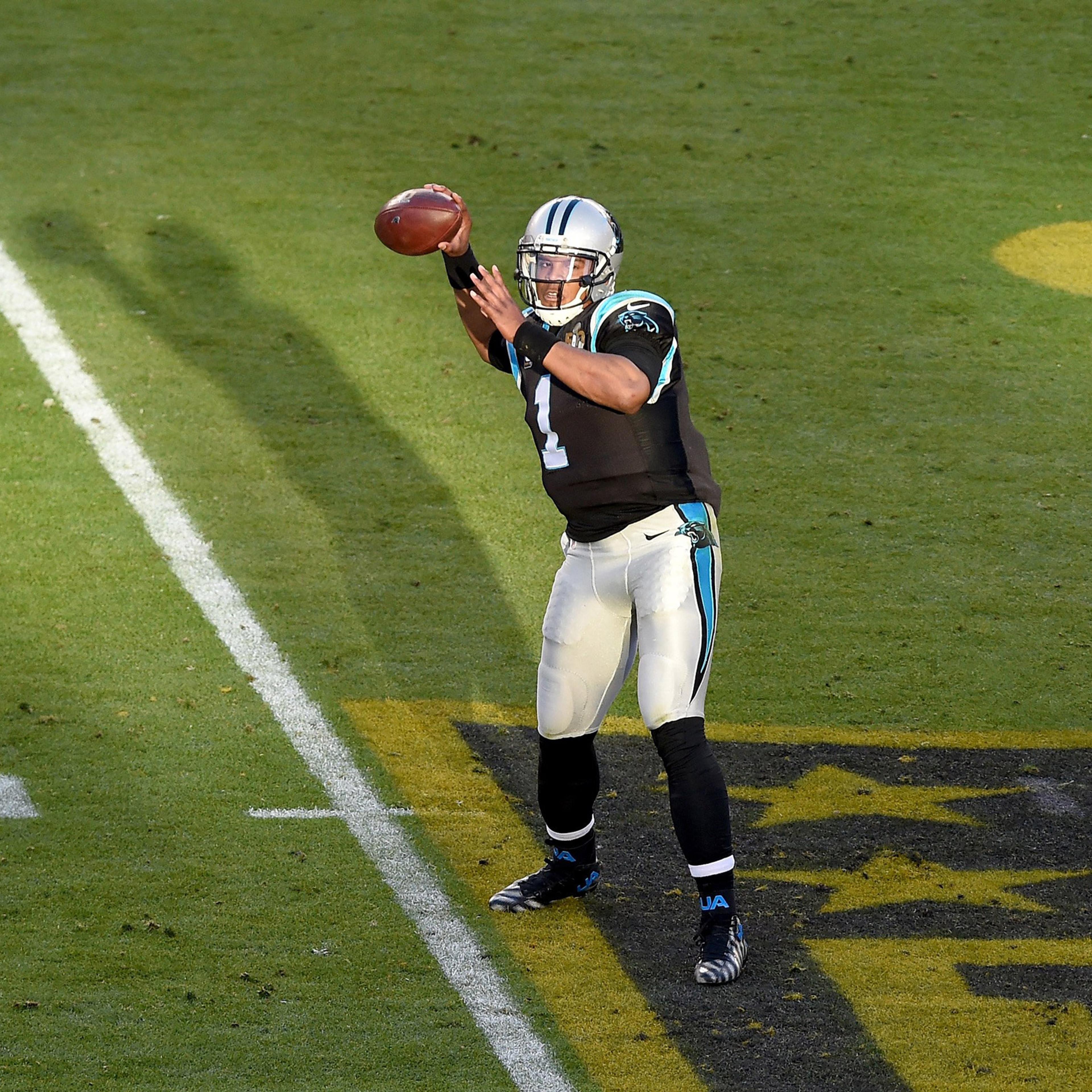 SANTA CLARA, CA - FEBRUARY 07: Cam Newton #1 of the Carolina Panthers throws a pass during the second quarter of Super Bowl 50 against the Denver Broncos at Levi's Stadium on February 7, 2016 in Santa Clara, California. (Photo by Thearon W. Henderson/Get