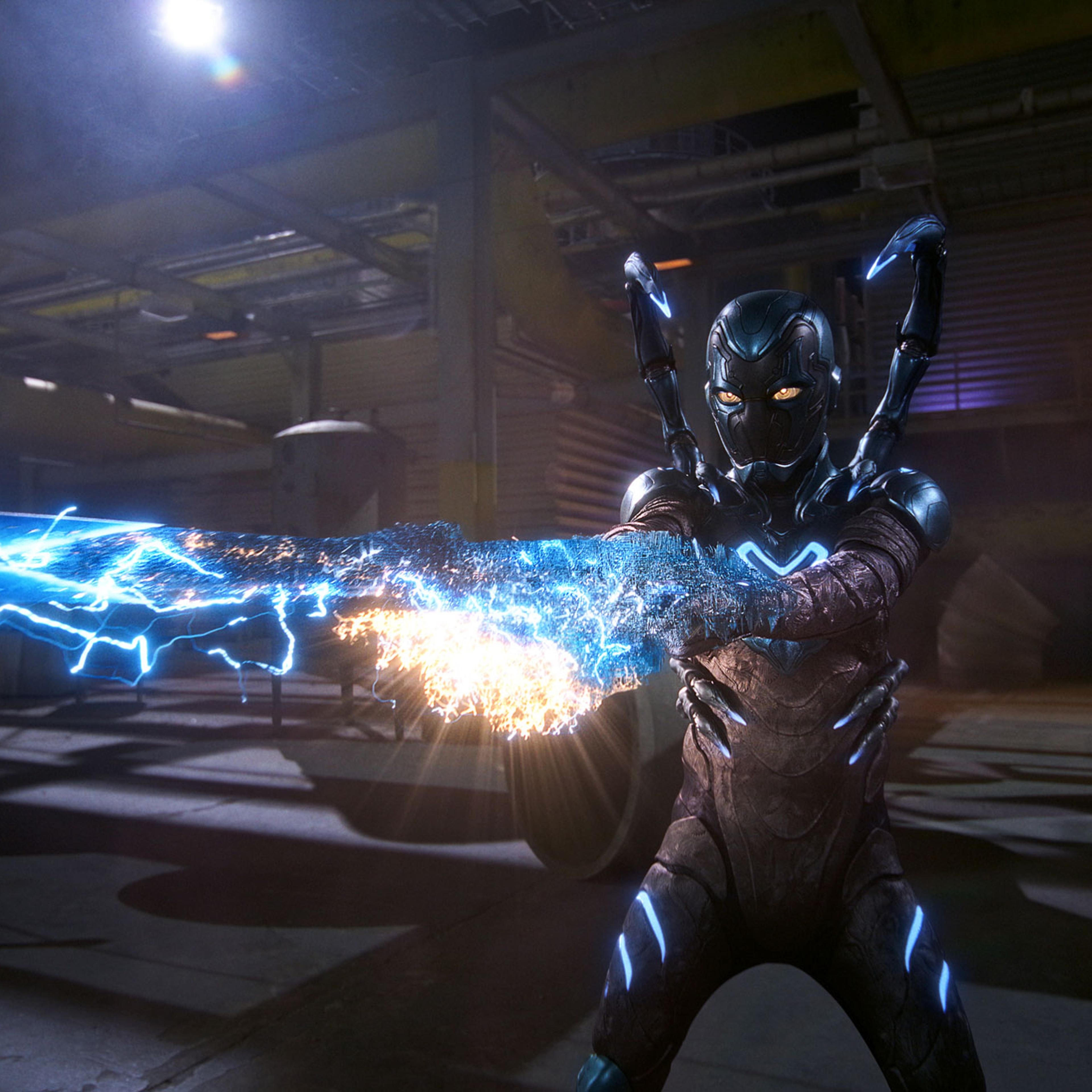XOLO MARIDUEÑA as Blue Beetle in Warner Bros. Pictures’ action adventure “BLUE BEETLE”