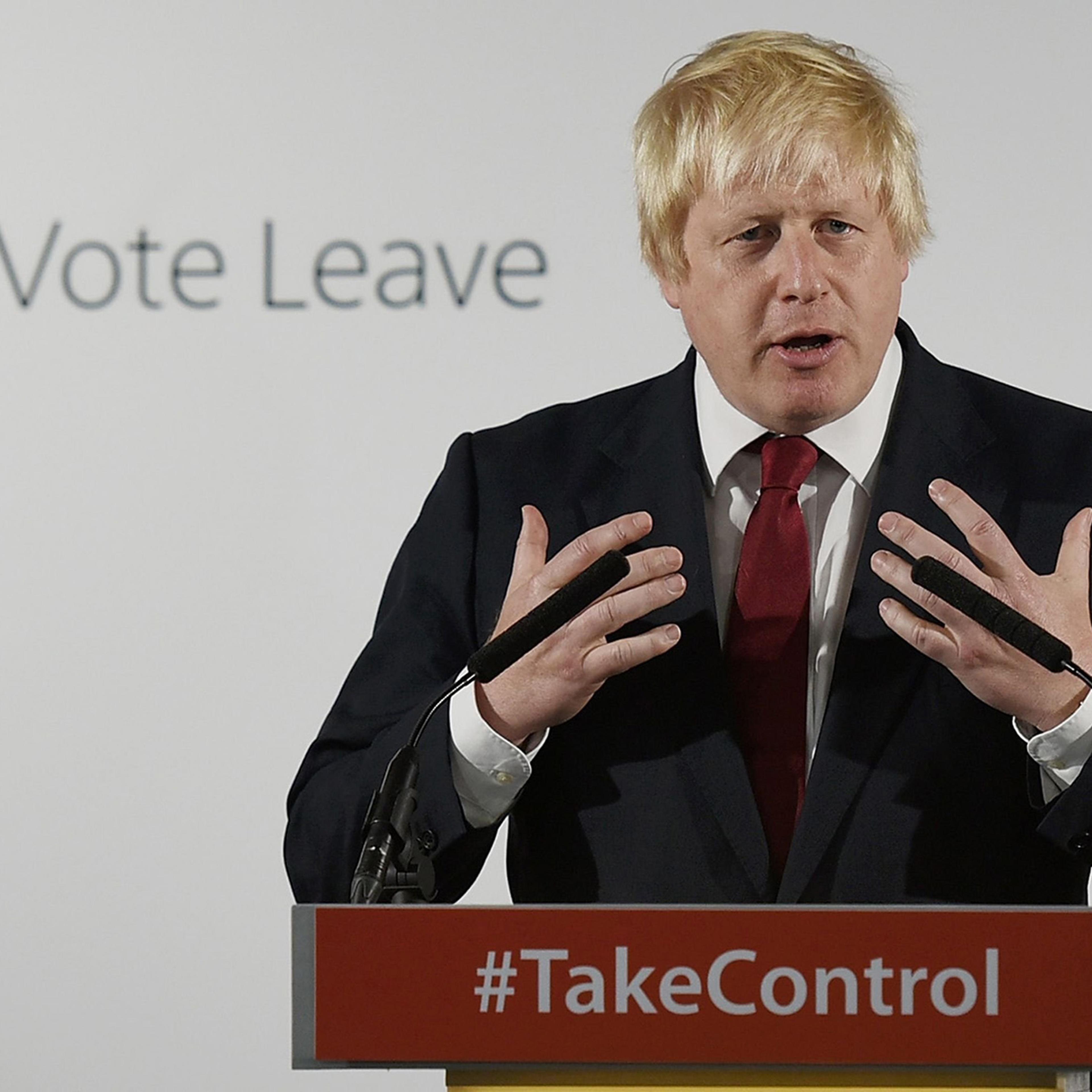 Former London Mayor and "Vote Leave" campaigner Boris Johnson speaks during a press conference in central London on June 24, 2016.