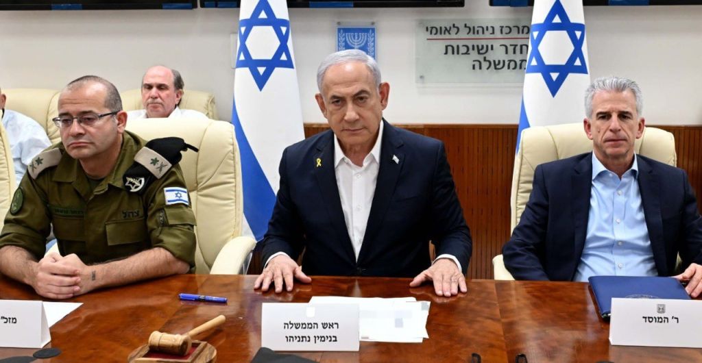 Israeli Prime Minister Benjamin Netanyahu holds a meeting with the Security Cabinet after Iran's missile attacks on Israel in West Jerusalem on Oct. 1, 2024.