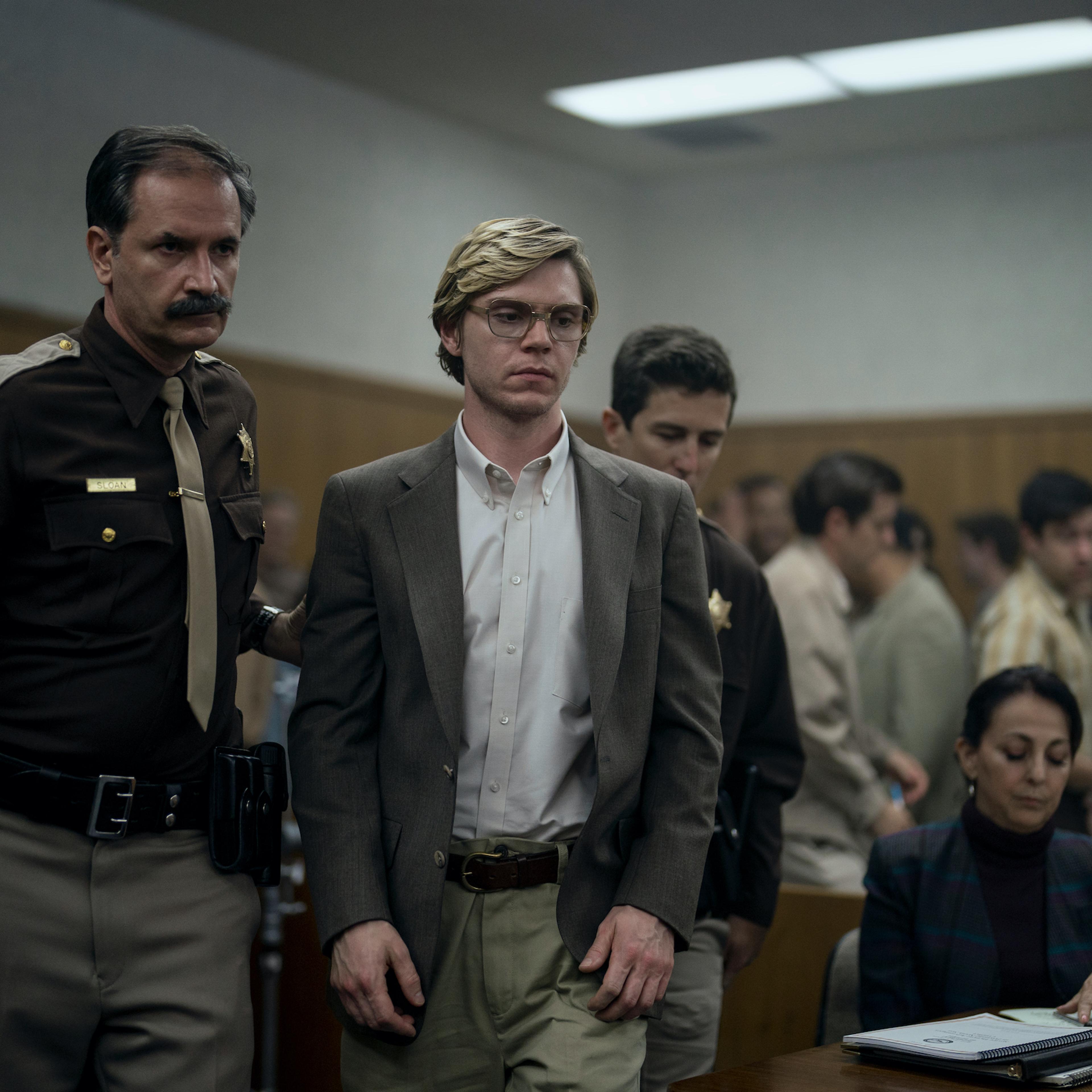 Dahmer. Monster: The Jeffrey Dahmer Story. Evan Peters as Jeffrey Dahmer in episode 108 of Dahmer. Monster: The Jeffrey Dahmer Story