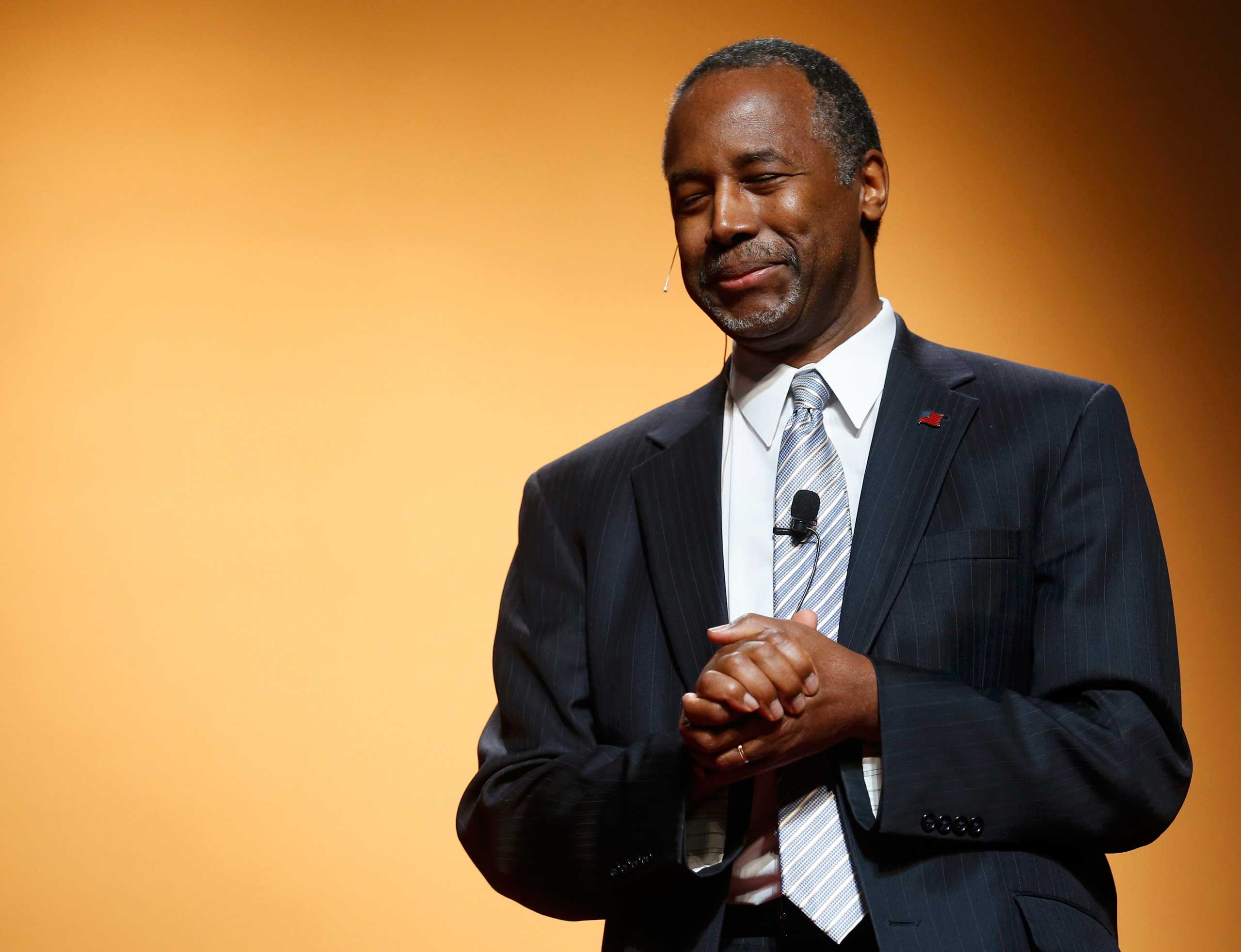 Republican U.S. presidential candidate and retired neurosurgeon Ben Carson officially launches his bid for the Republican presidential nomination in Detroit on May 4, 2015.