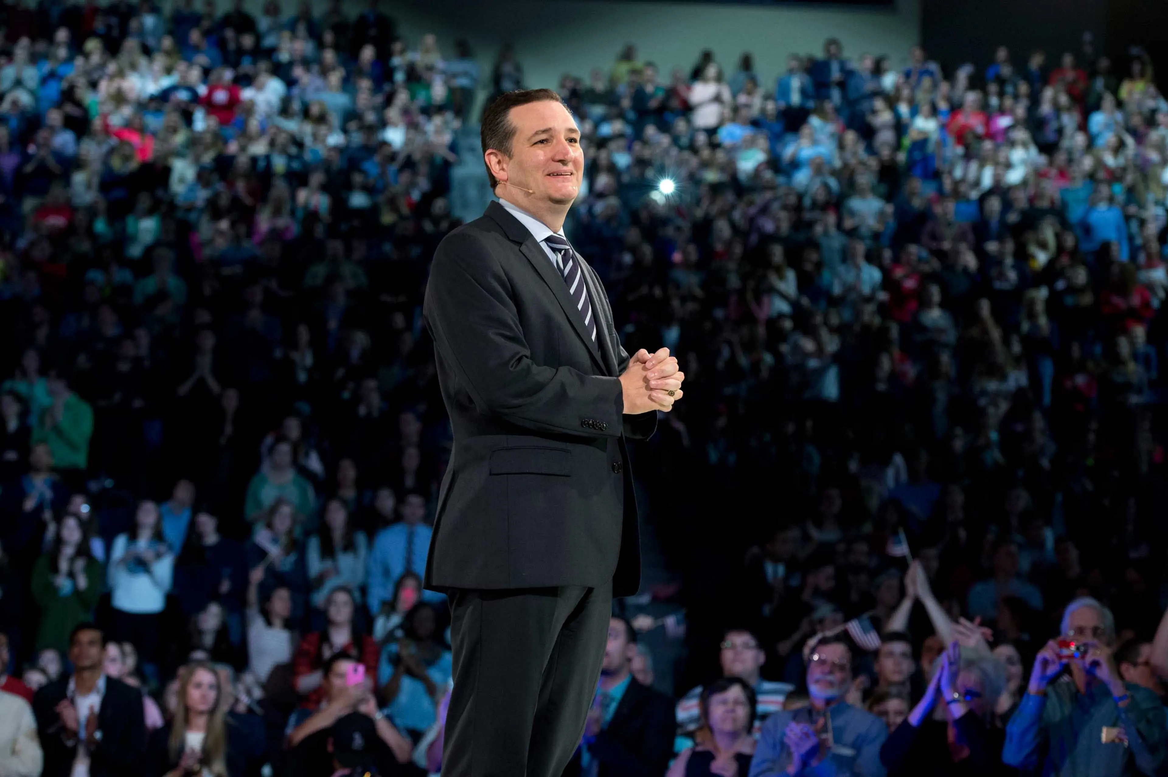 Sen. Ted Cruz kicks off his campaign for 2016 Republican presidential nominee at Liberty University's Vines Center in Lynchburg, Va. on March 23, 2015. (
