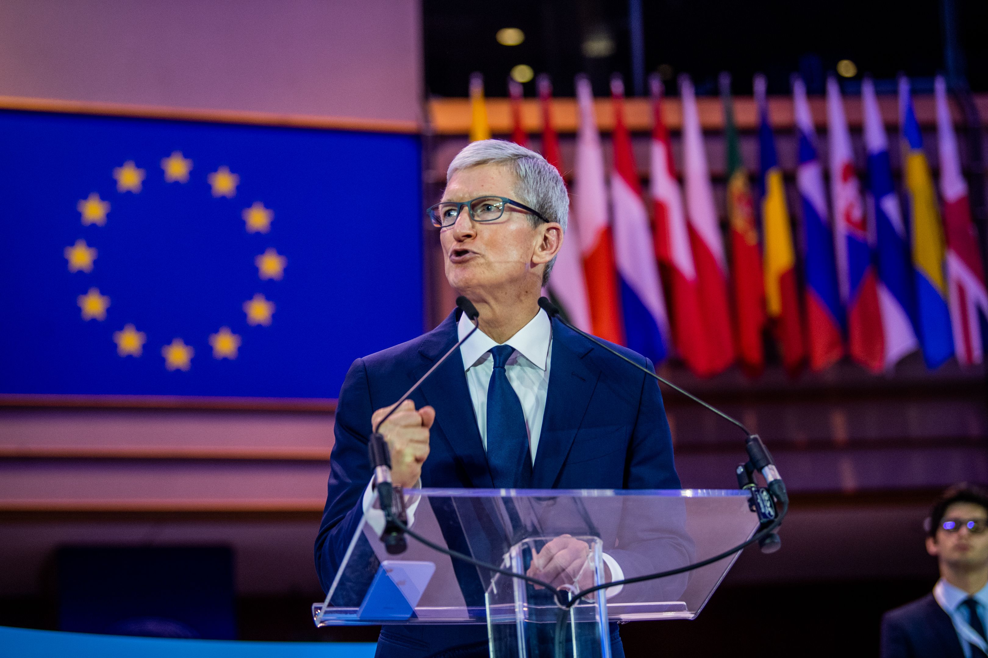 Tim Cook speaking at the 40th International Conference of Data Protection and Privacy Commissioners in Brussels, Belgium on 24 Oct 2018