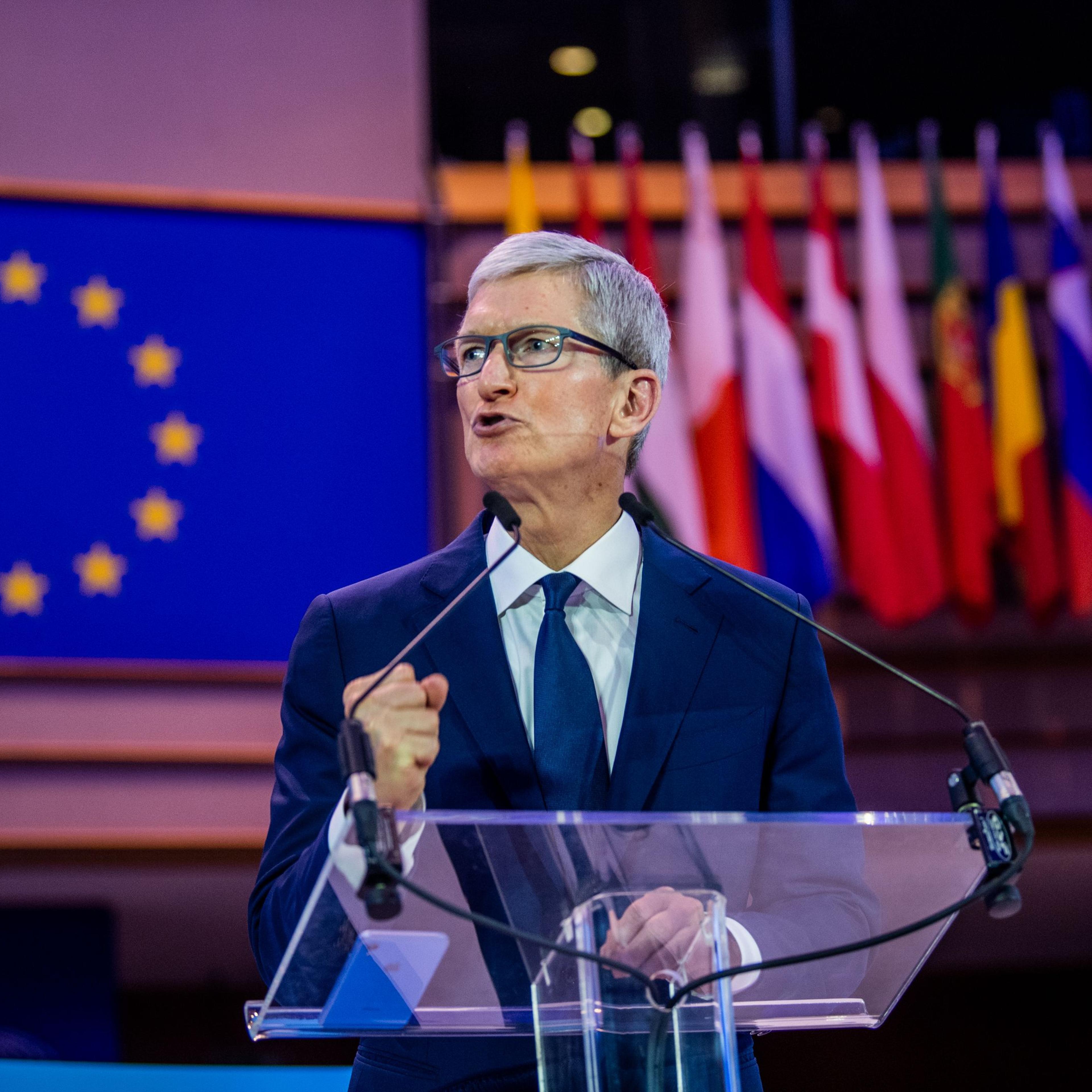 Tim Cook speaking at the 40th International Conference of Data Protection and Privacy Commissioners in Brussels, Belgium on 24 Oct 2018