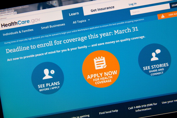 This image taken March 31, 2014 in Washington, DC shows the home page for the HealthCare.gov internet site.