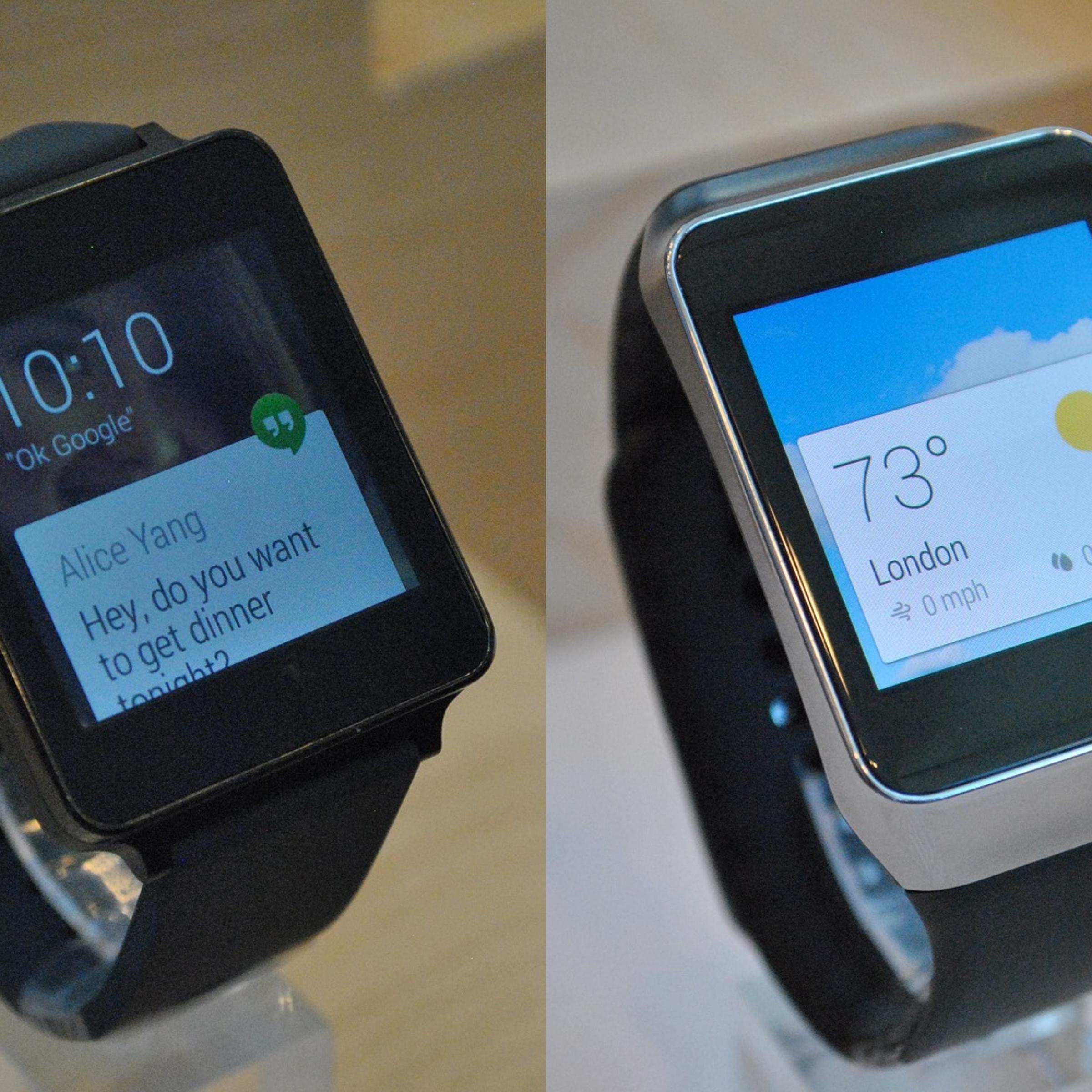 LG's G Watch (left) and Samsung's Gear Live (right)