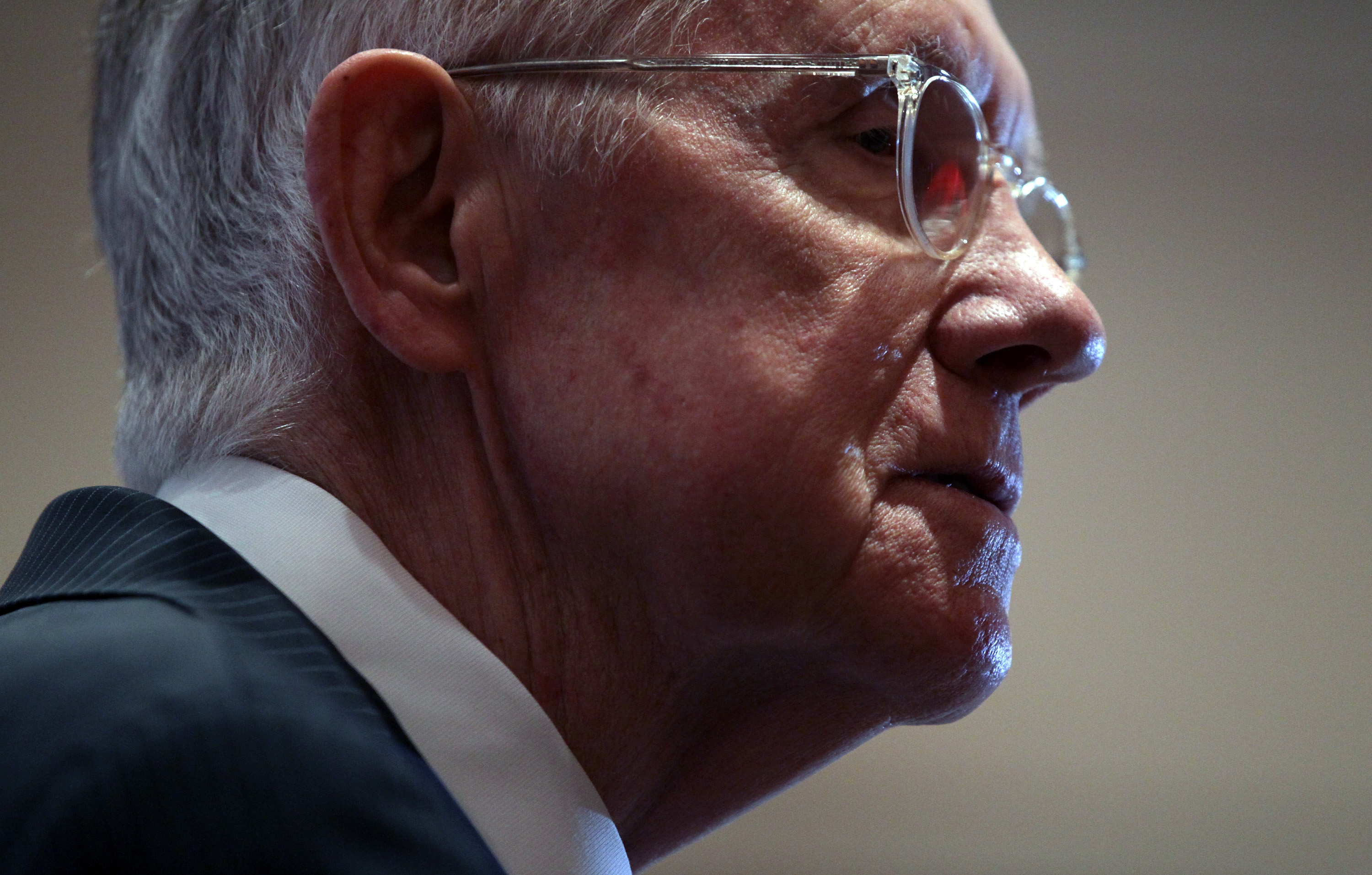 Sen. Harry Reid Holds News Conference Prior To Democratic Debate In Vegas