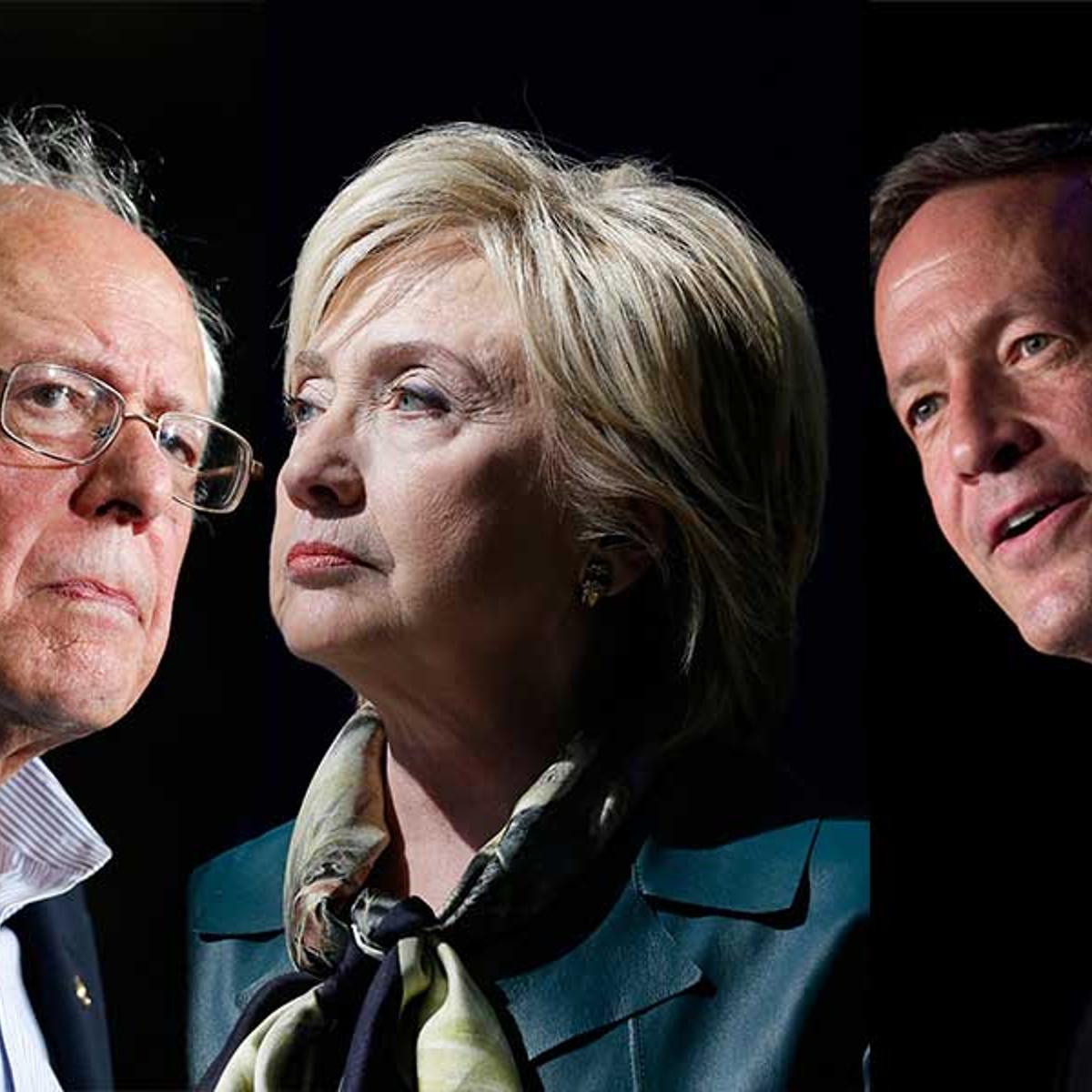 Bernie Sanders, Hillary Clinton, Martin O'Malley