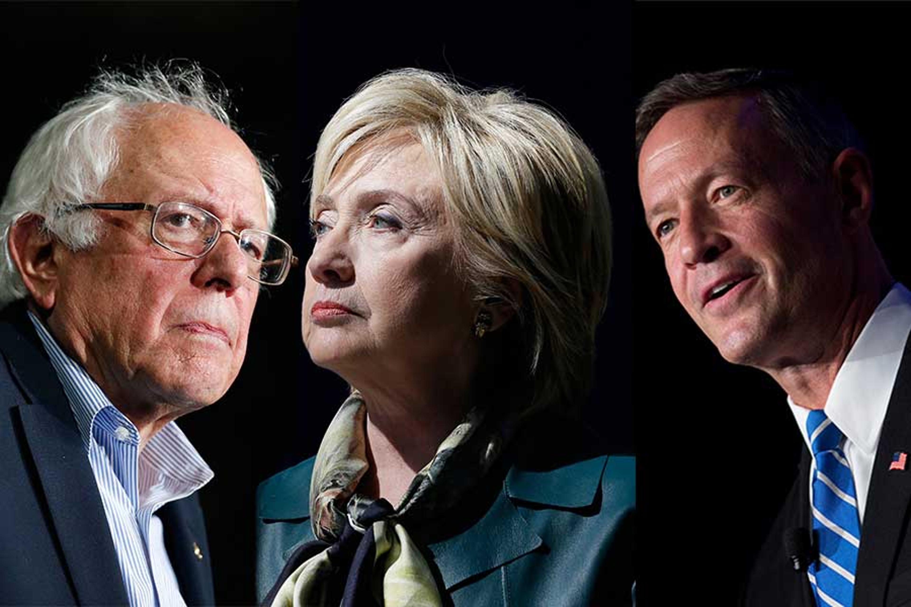 Bernie Sanders, Hillary Clinton, Martin O'Malley