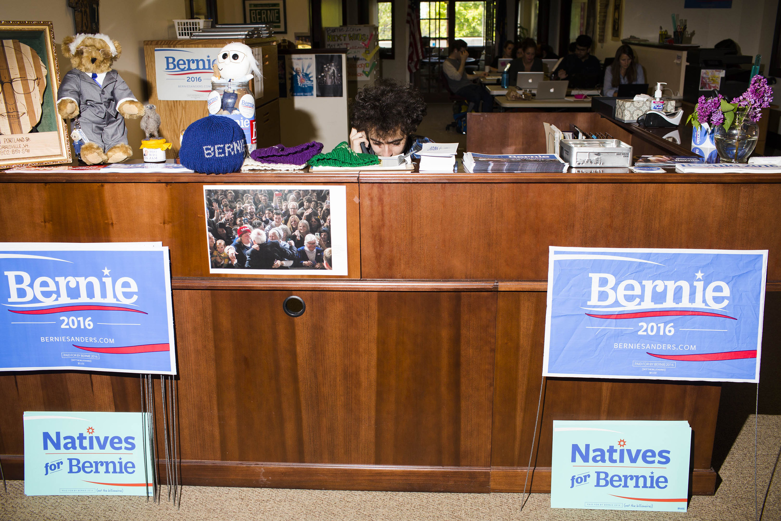 BURLINGTON, VT - MAY 23: Scenes from Inside the campaign headquarters of Bernie Sanders on May 23, 2016, in Burlington, VT. (Photo by Landon Nordeman)