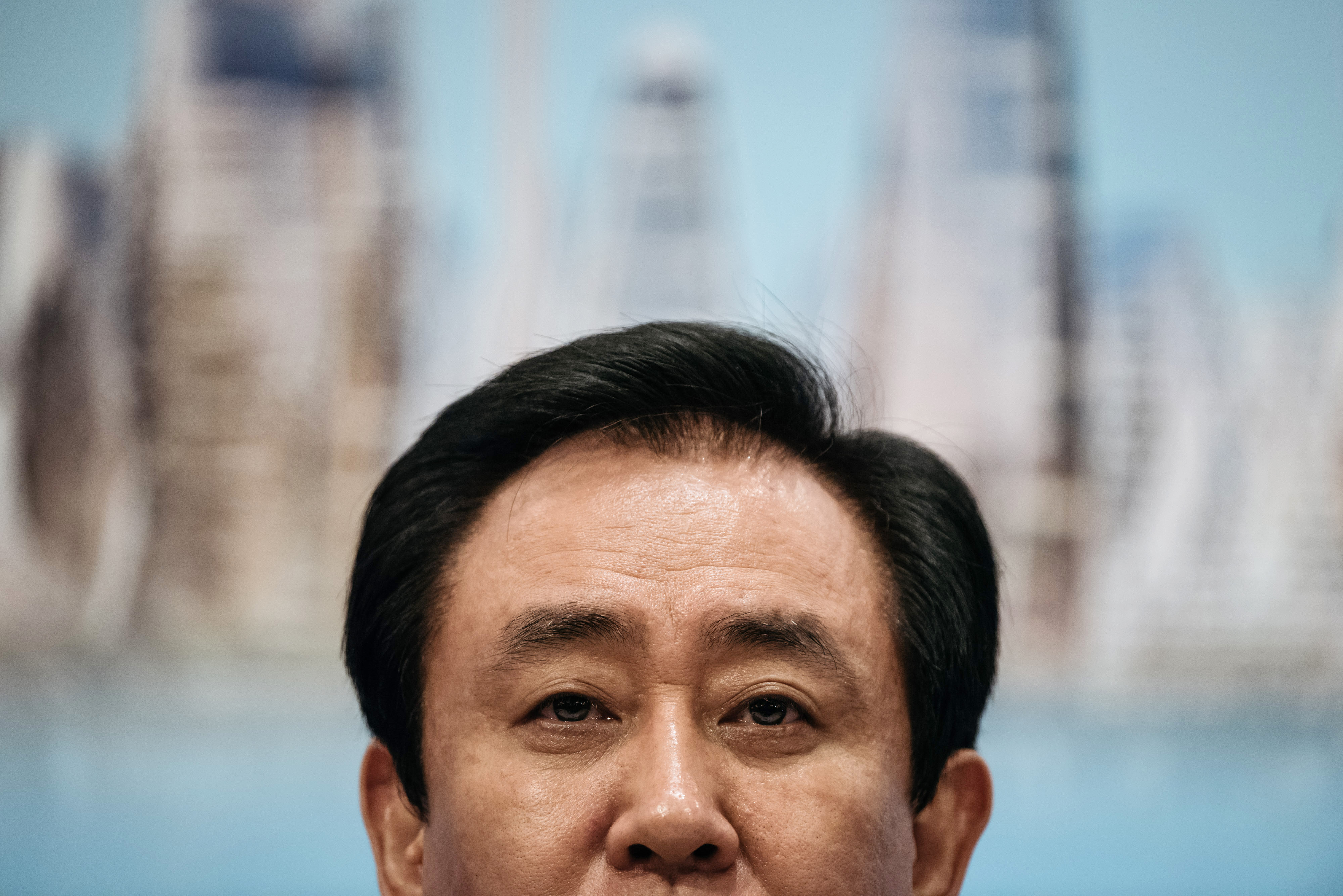 China Evergrande Group Chairman And Billionaire Hui Ka Yan Attends Earnings News Conference