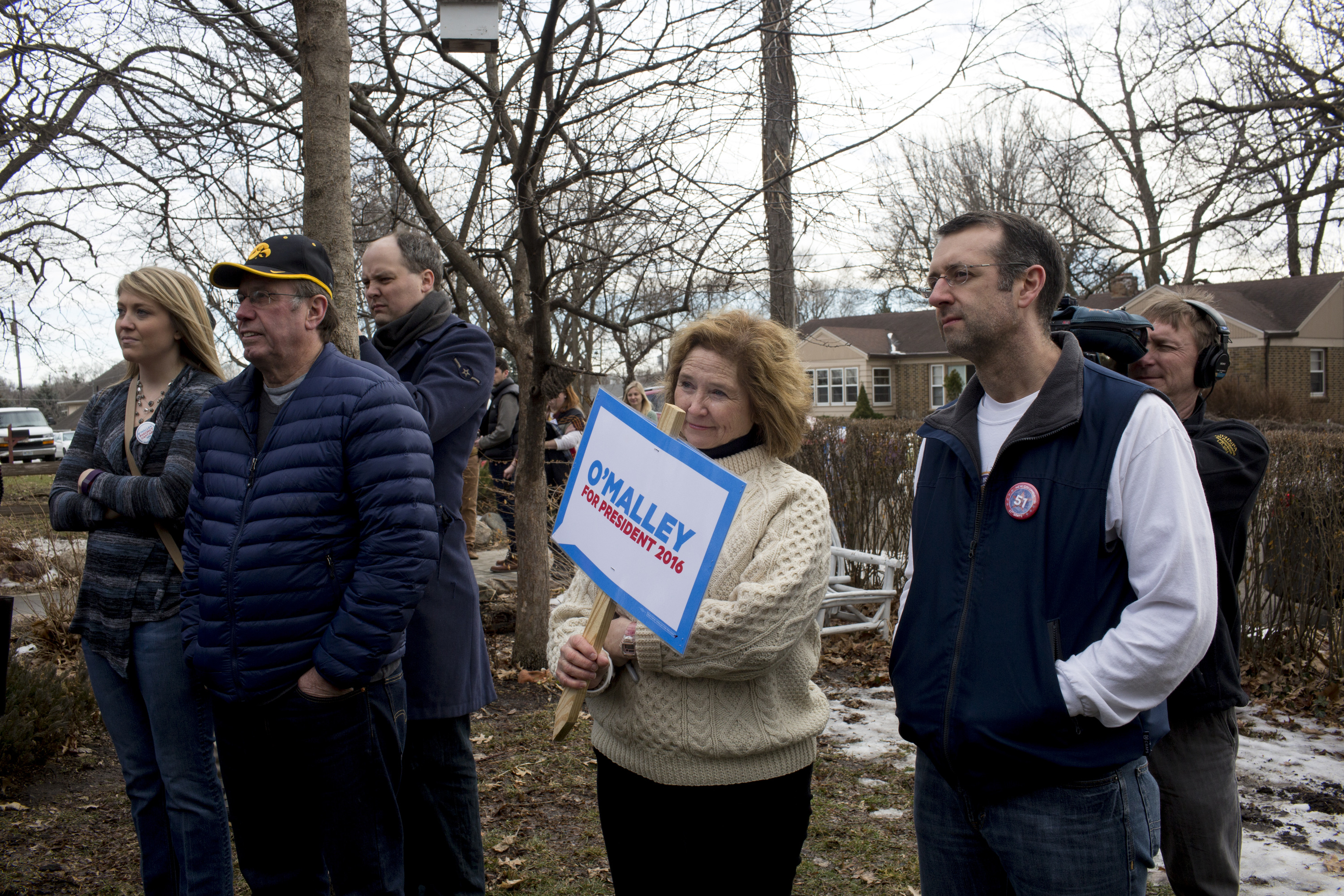 Nan Horvat attended a Martin O'Malley a canvas launch at a supporter's home in Johnston, Iowa on Sunday afternoon,January 31rst. (Natalie Keyssar for TIME)