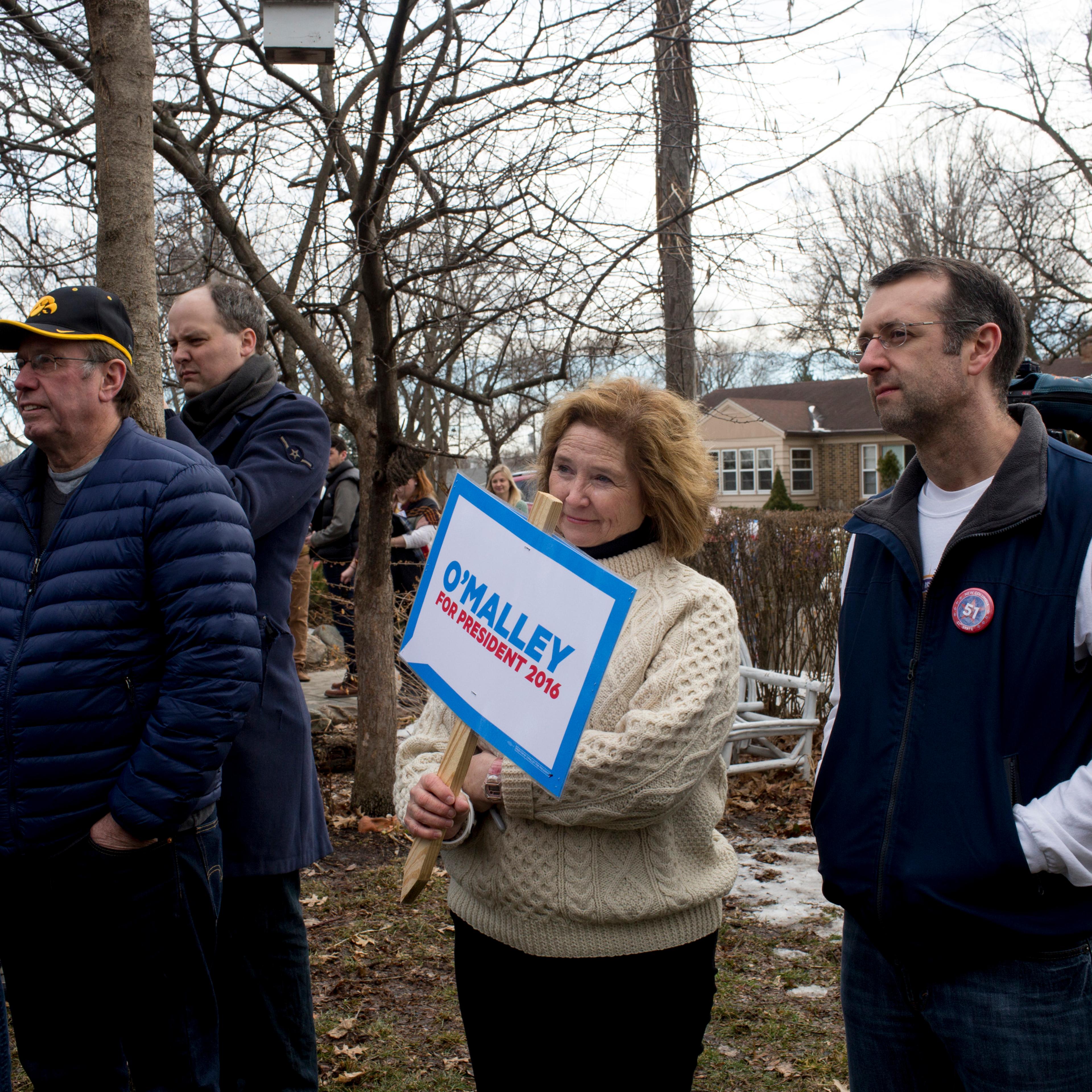 Nan Horvat attended a Martin O'Malley a canvas launch at a supporter's home in Johnston, Iowa on Sunday afternoon,January 31rst. (Natalie Keyssar for TIME)