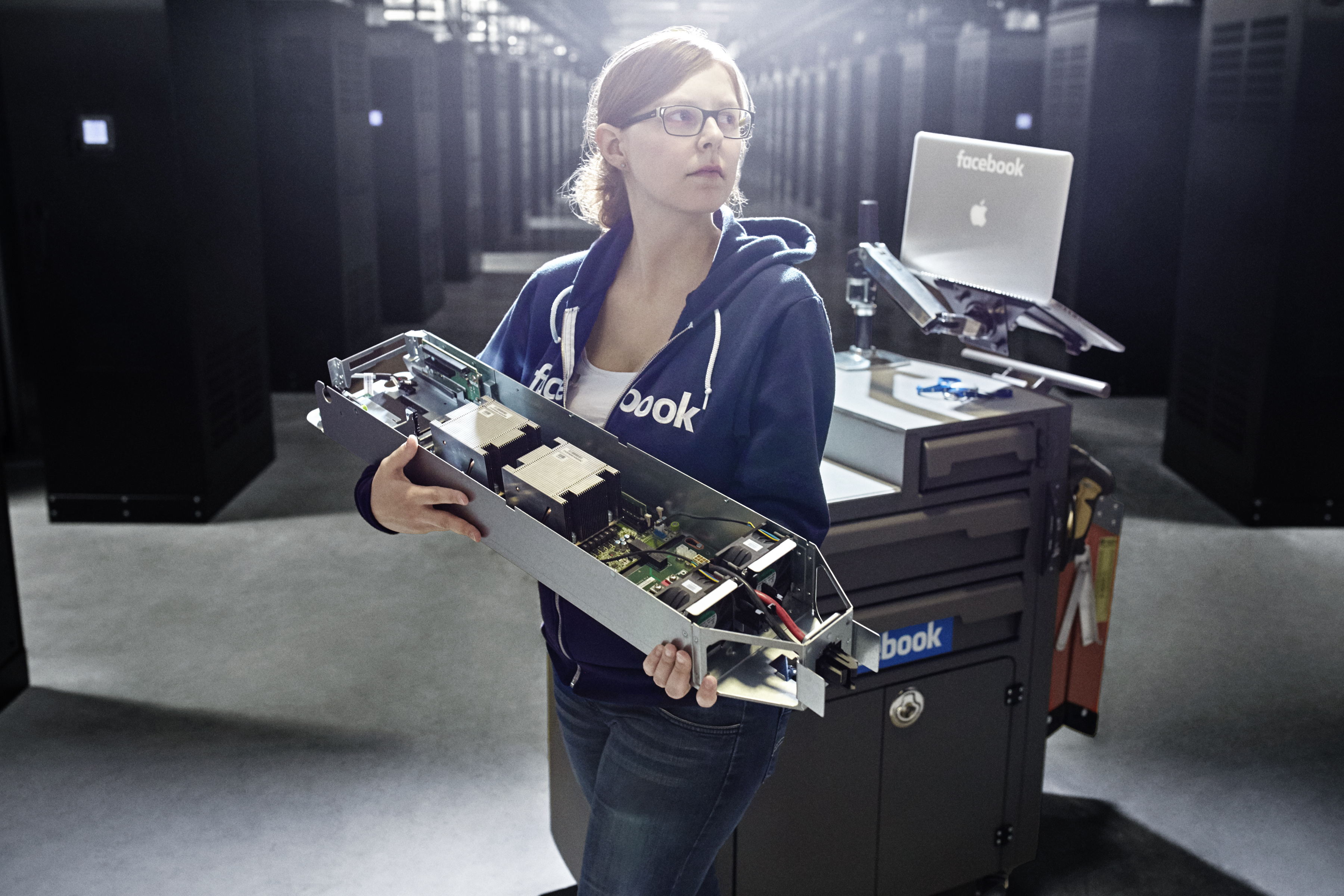 Each technician services about 25,000 servers. Emilie De Clercq, Data Center Technician.