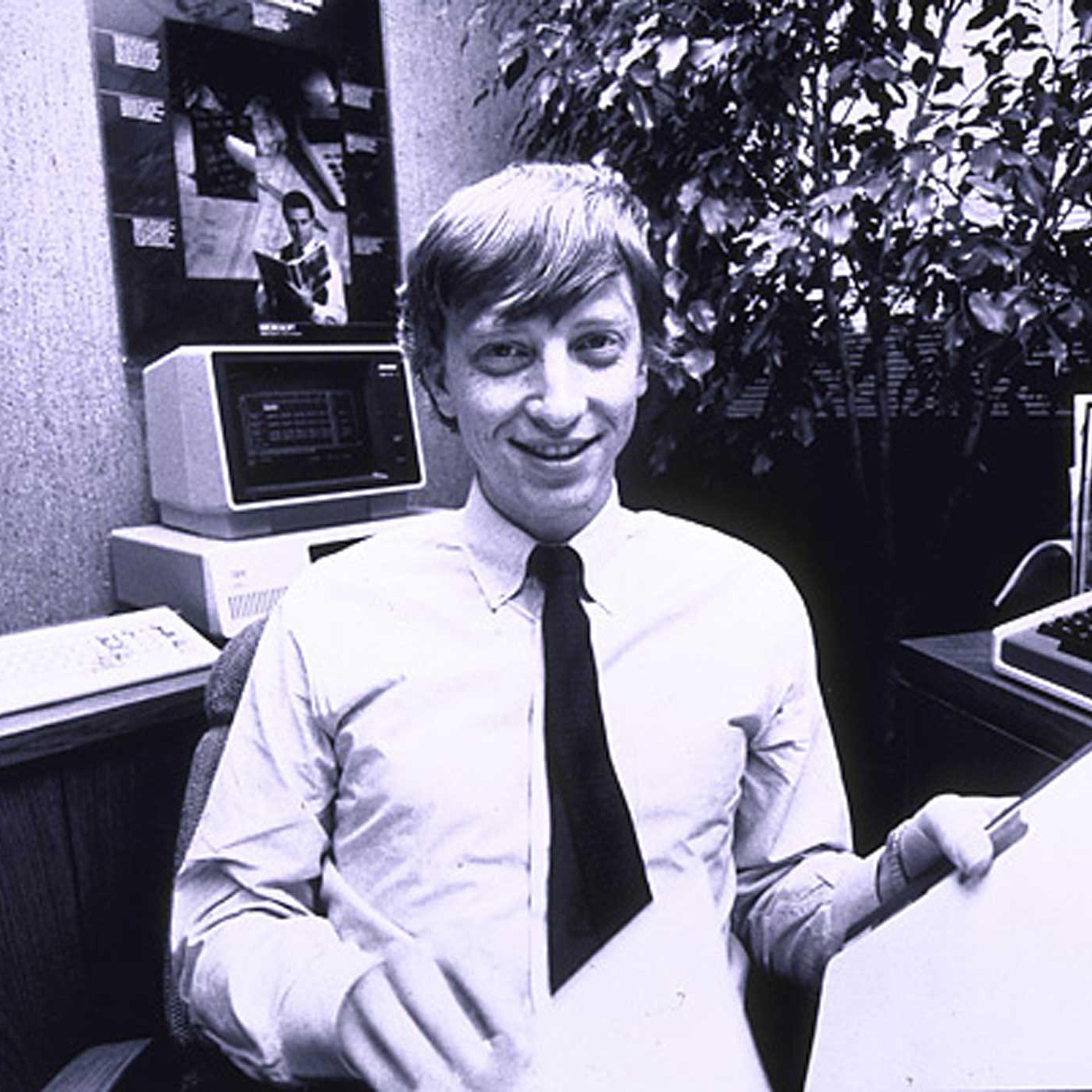 Bill Gates, about 27, in his Microsoft office in 1982.