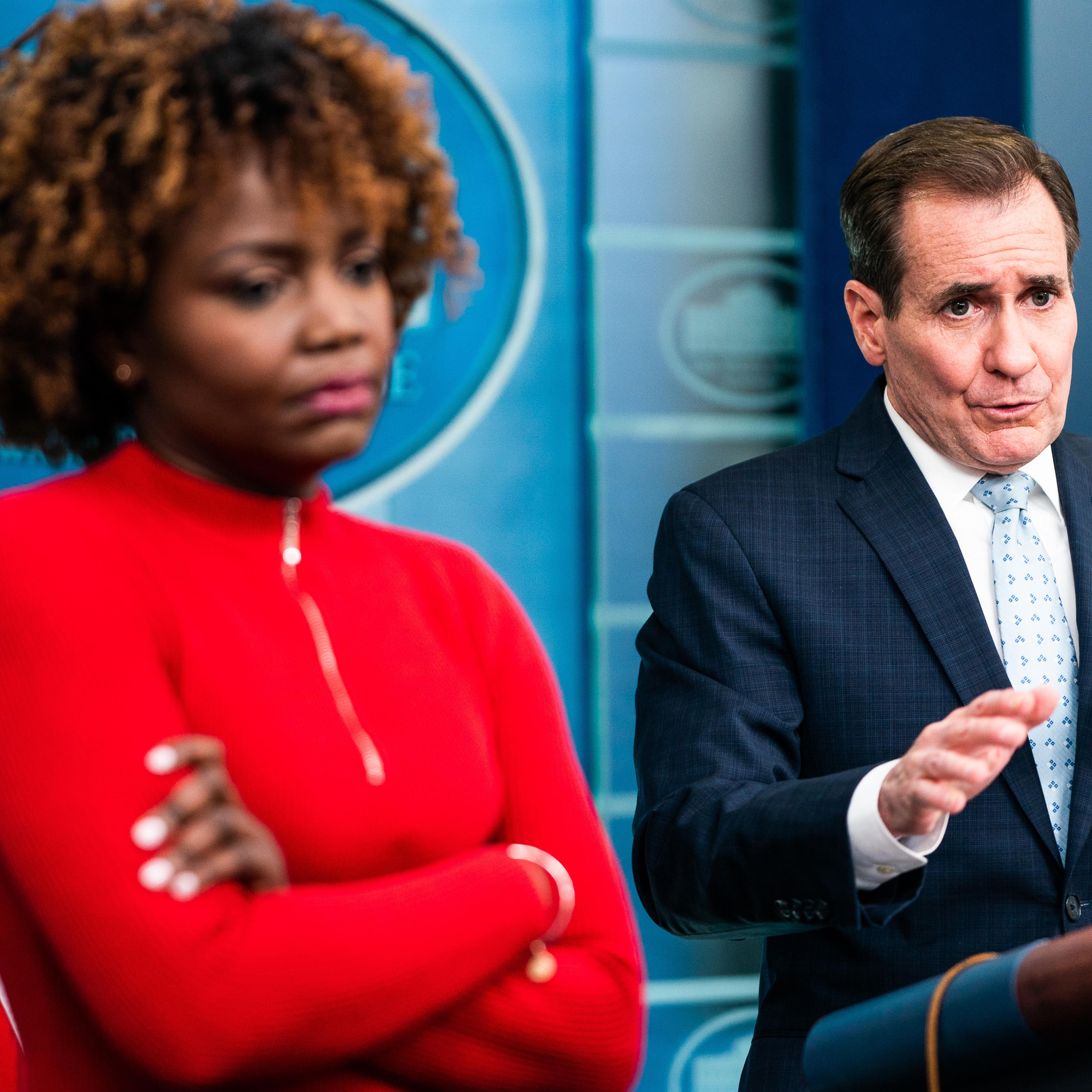 White House Press Secretary Karine Jean-PierreNational Security Council Coordinator for Strategic Communications John Kirby