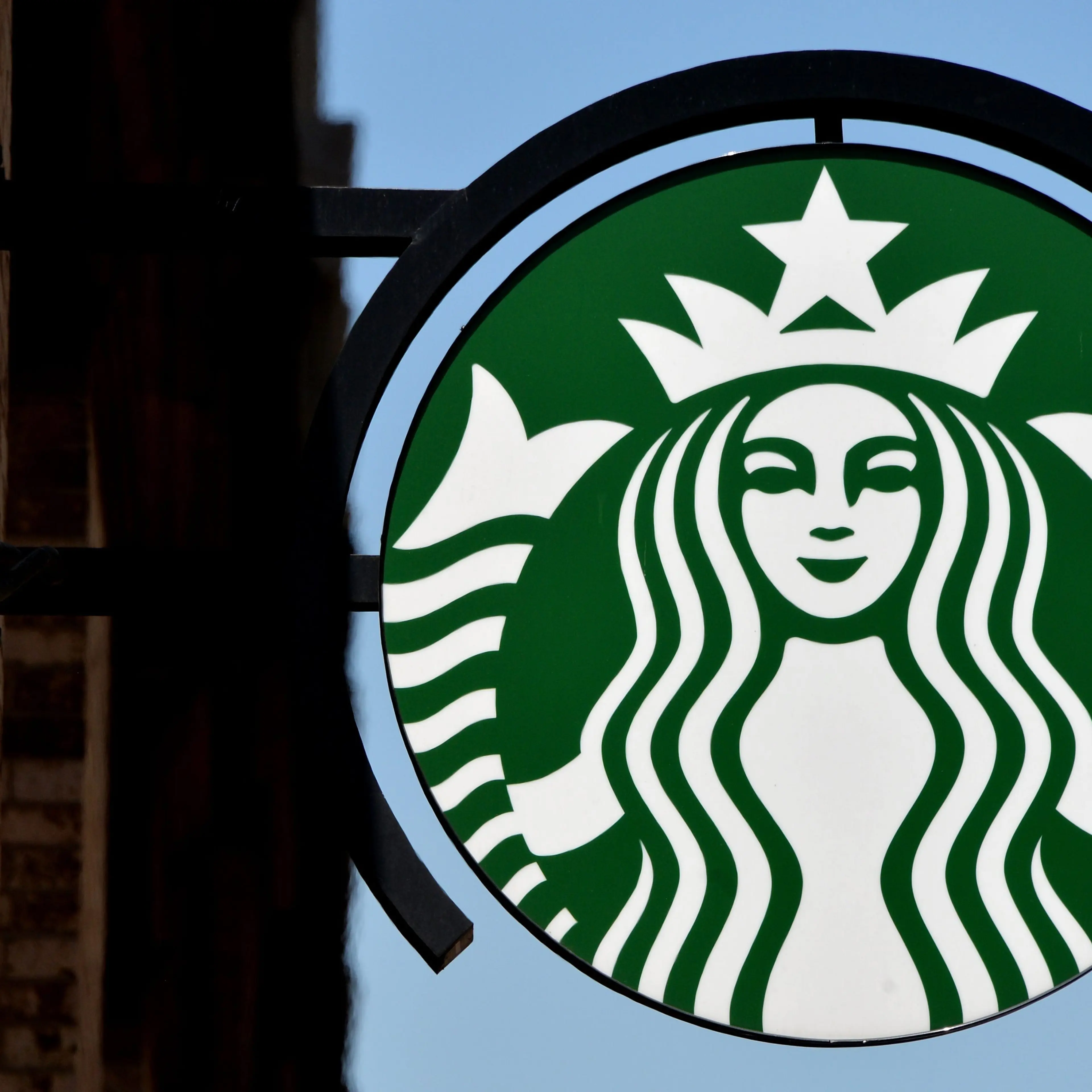 A Starbucks sign in New York City on June 16, 2014.
