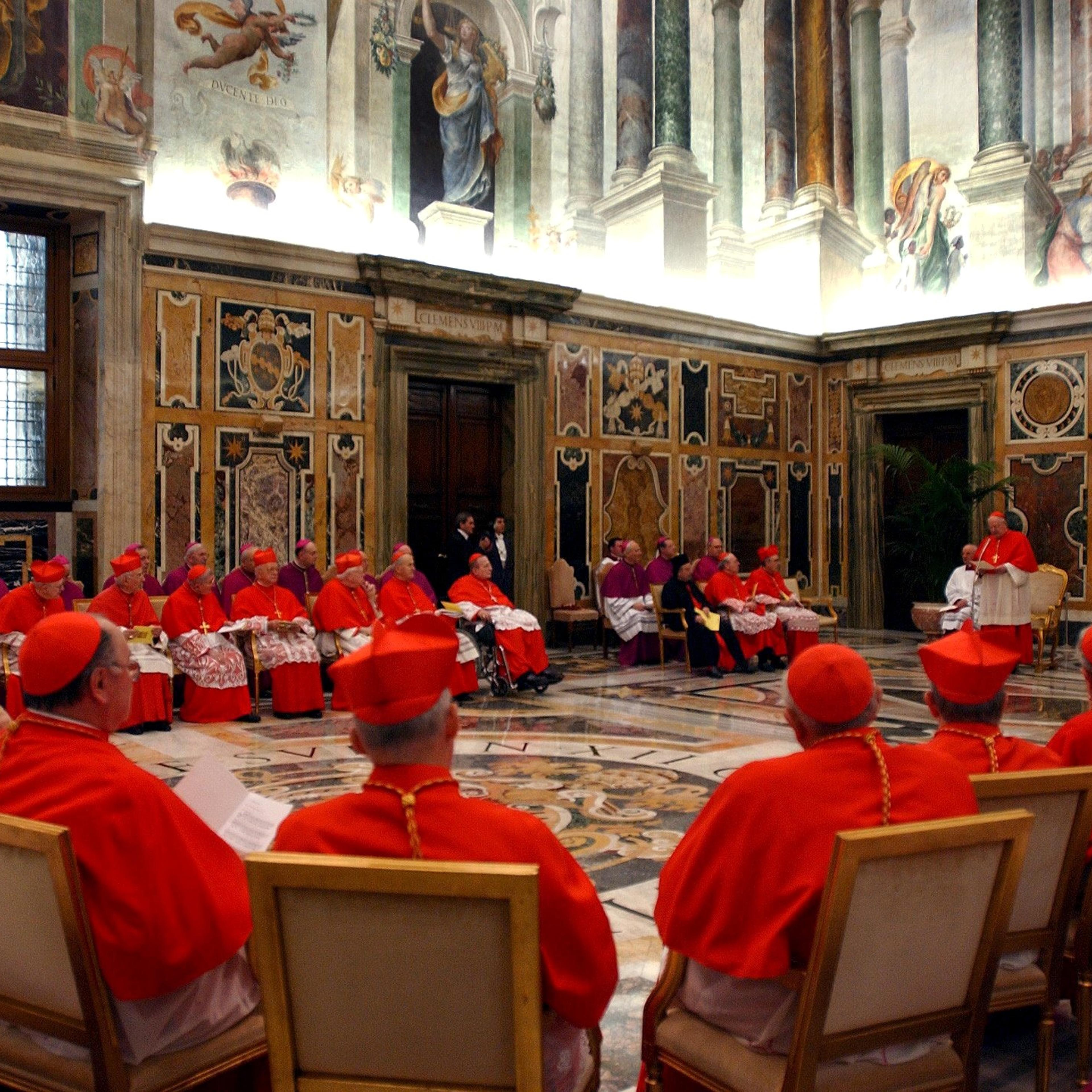 Because of his hospitalization pope John Paul II missed a consistory of his cardinals to approve sainthood decrees, for the first time in his 26th-year pontificate in Rome, Italy on February 24, 2005.