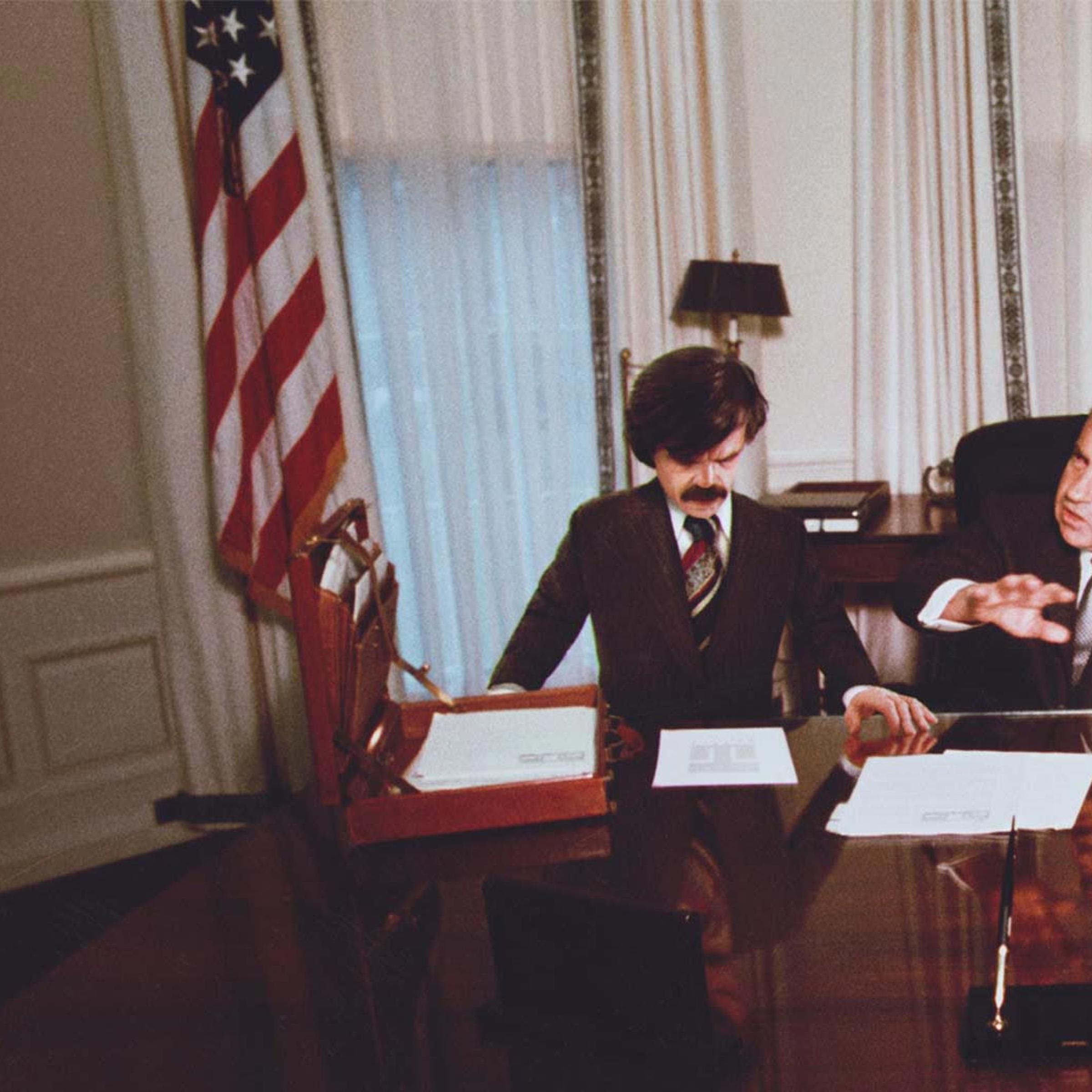 "Congressional investigators seeking evidence of an improper relationship between Trask Industries and the Nixon White House are stymied when they discover that 18½ minutes of a meeting between Bolivar Trask and President Nixon have been completely erased."