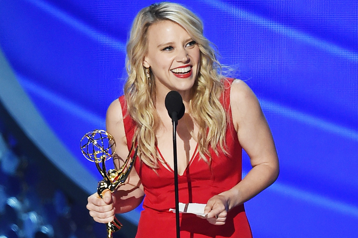 Kate McKinnon accepts Outstanding Supporting Actress in a Comedy Series for Saturday Night Live during the 68th Annual Primetime Emmy Awards on Sept. 18, 2016 in Los Angeles.