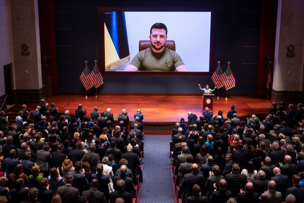 Ukrainian President Zelenskyy Virtually Addresses Congress On Current Russian Invasion Of Ukraine