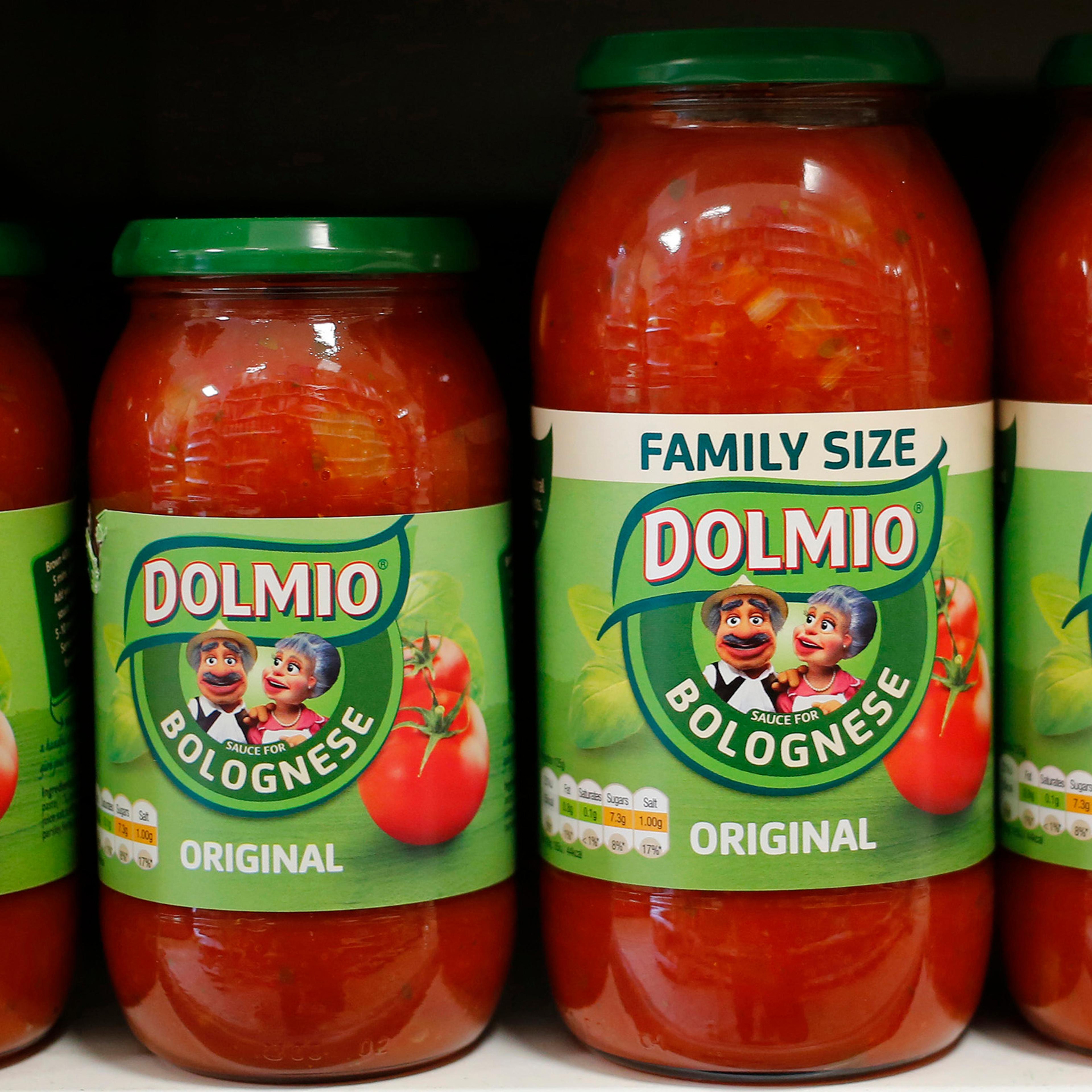Dolmio pasta sauces are seen in a store in in London on April 15, 2016.