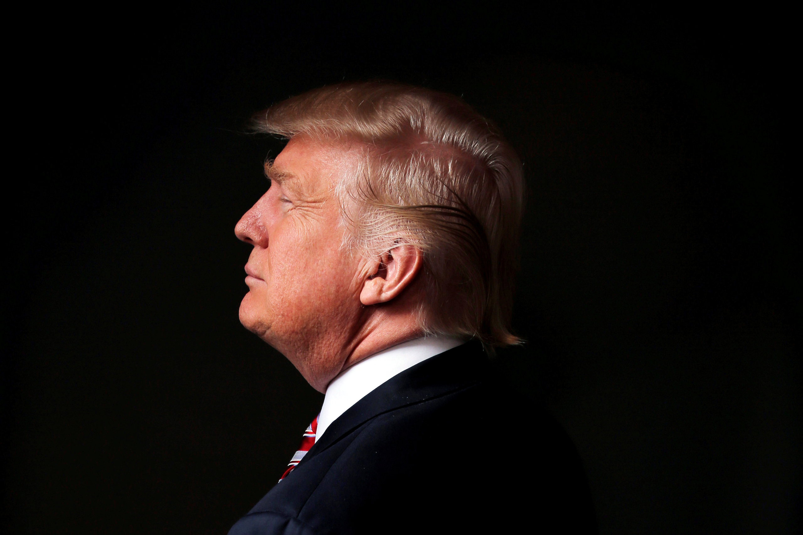 Republican U.S. presidential candidate Donald Trump poses for a photo after an interview with Reuters in his office in Trump Tower, in the Manhattan borough of New York City, U.S., May 17, 2016. REUTERS/Lucas Jackson TPX IMAGES OF THE DAY - RTSERSL