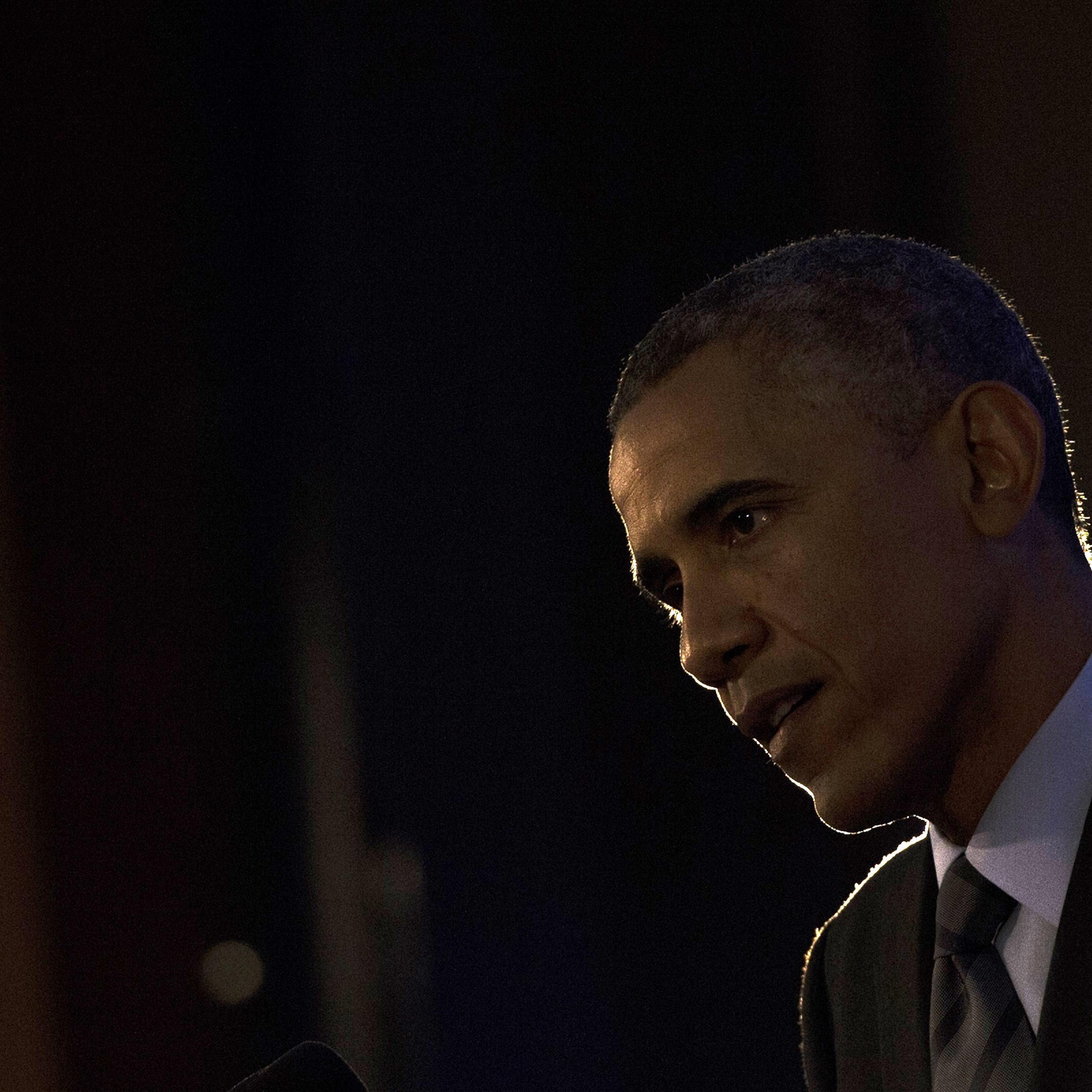 US President Barack Obama speaks during a press conference at the conclusion of the US - Africa Leaders Summit at the US State Department in Washington on August 6, 2014.
