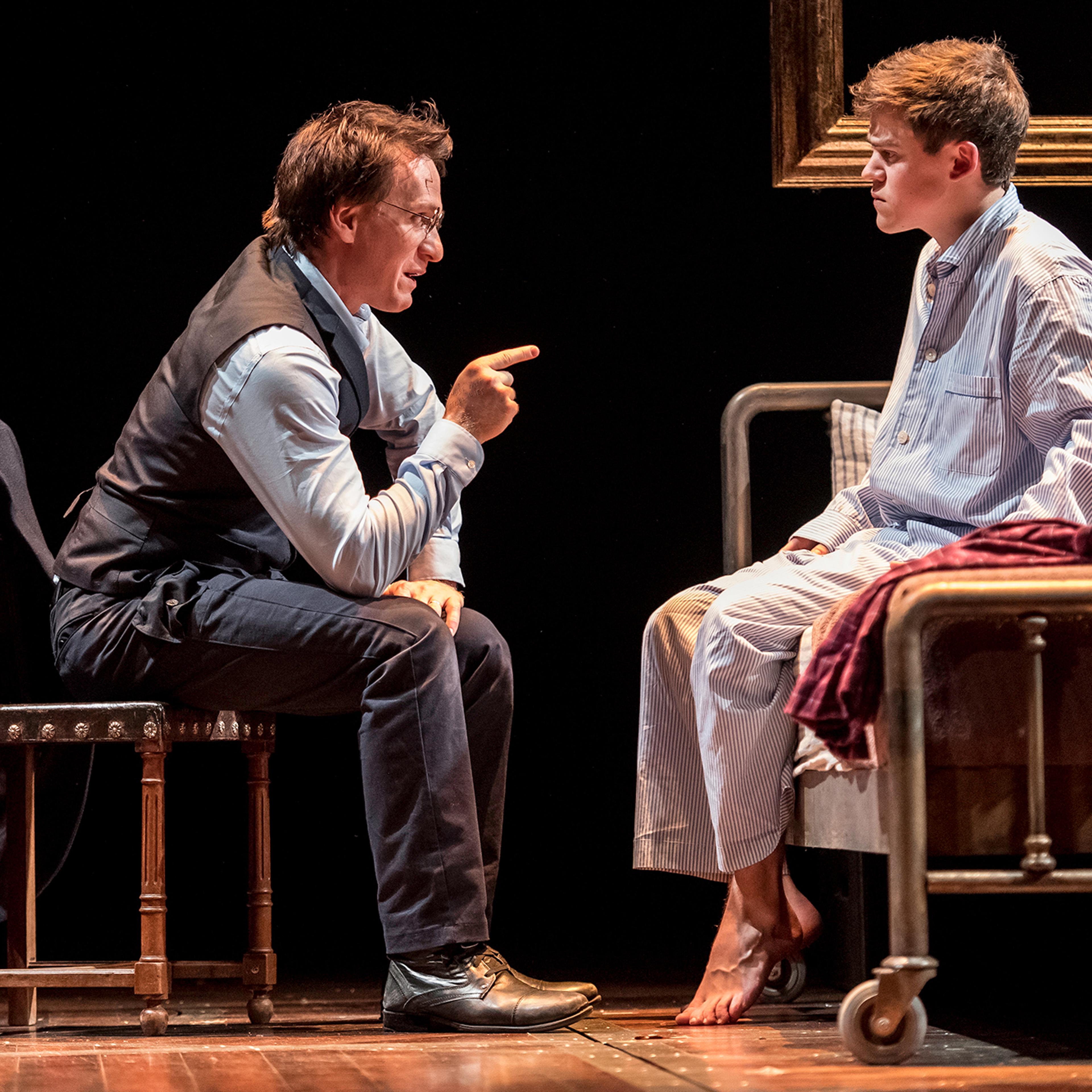 From left: Jamie Parker as Harry Potter and Sam Clemmett as Albus Potter in Jamie Parker as Harry Potter in Harry Potter and the Cursed Child.