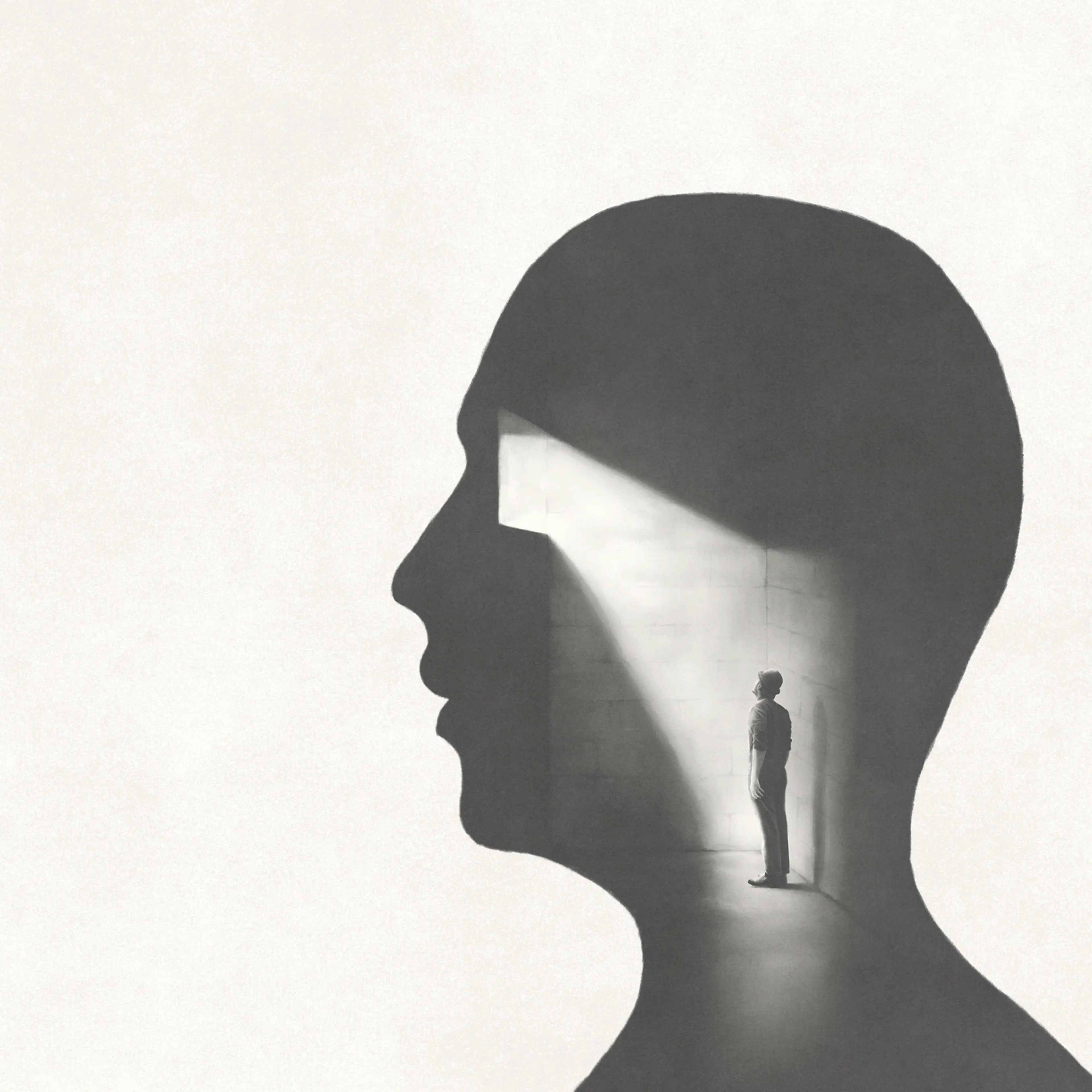 illustration of mind prison surreal abstract concept