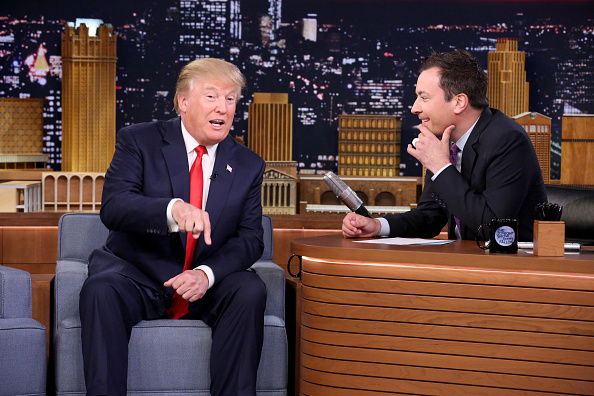 Donald Trump during an interview with host Jimmy Fallon on September 11, 2015.