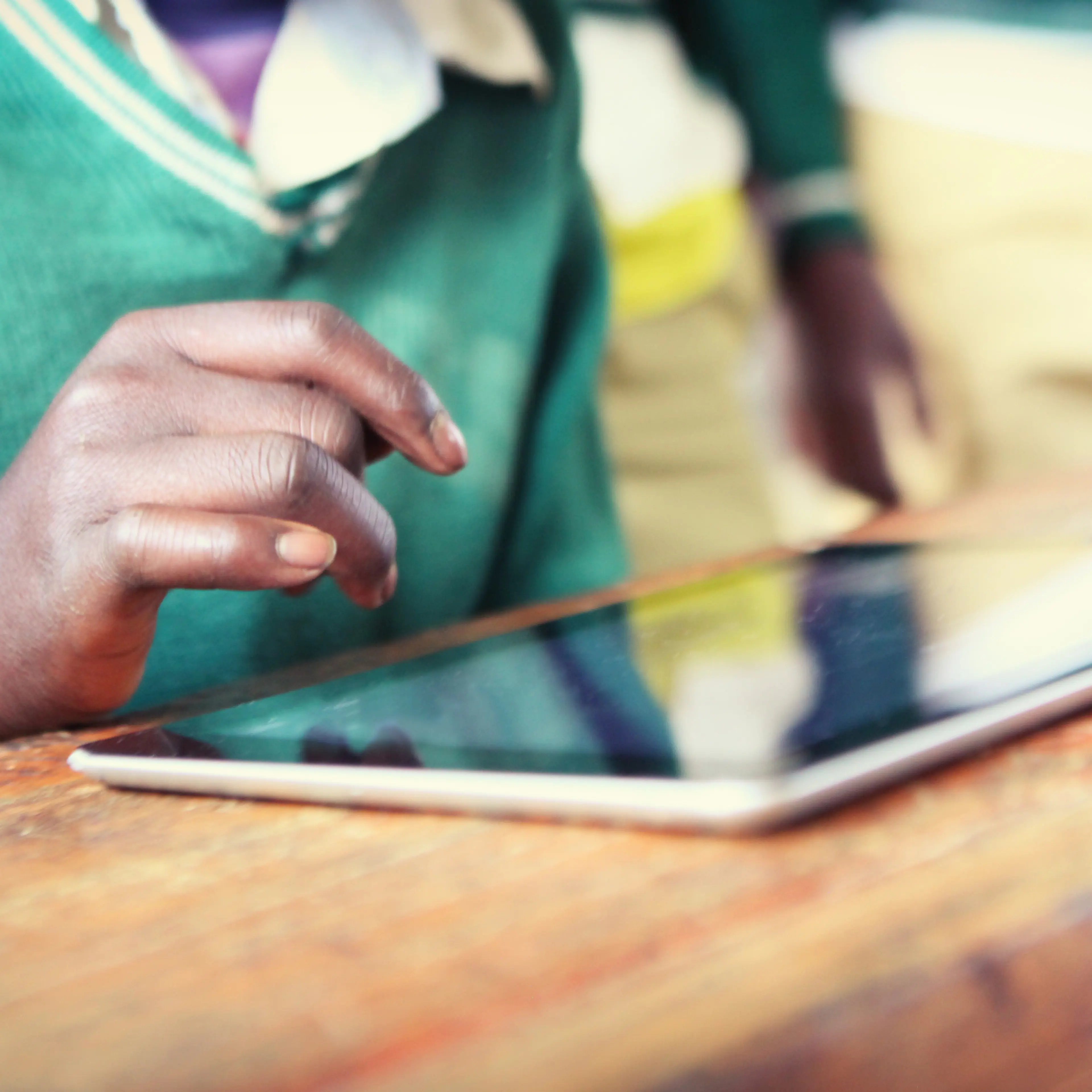 Student working with tablet