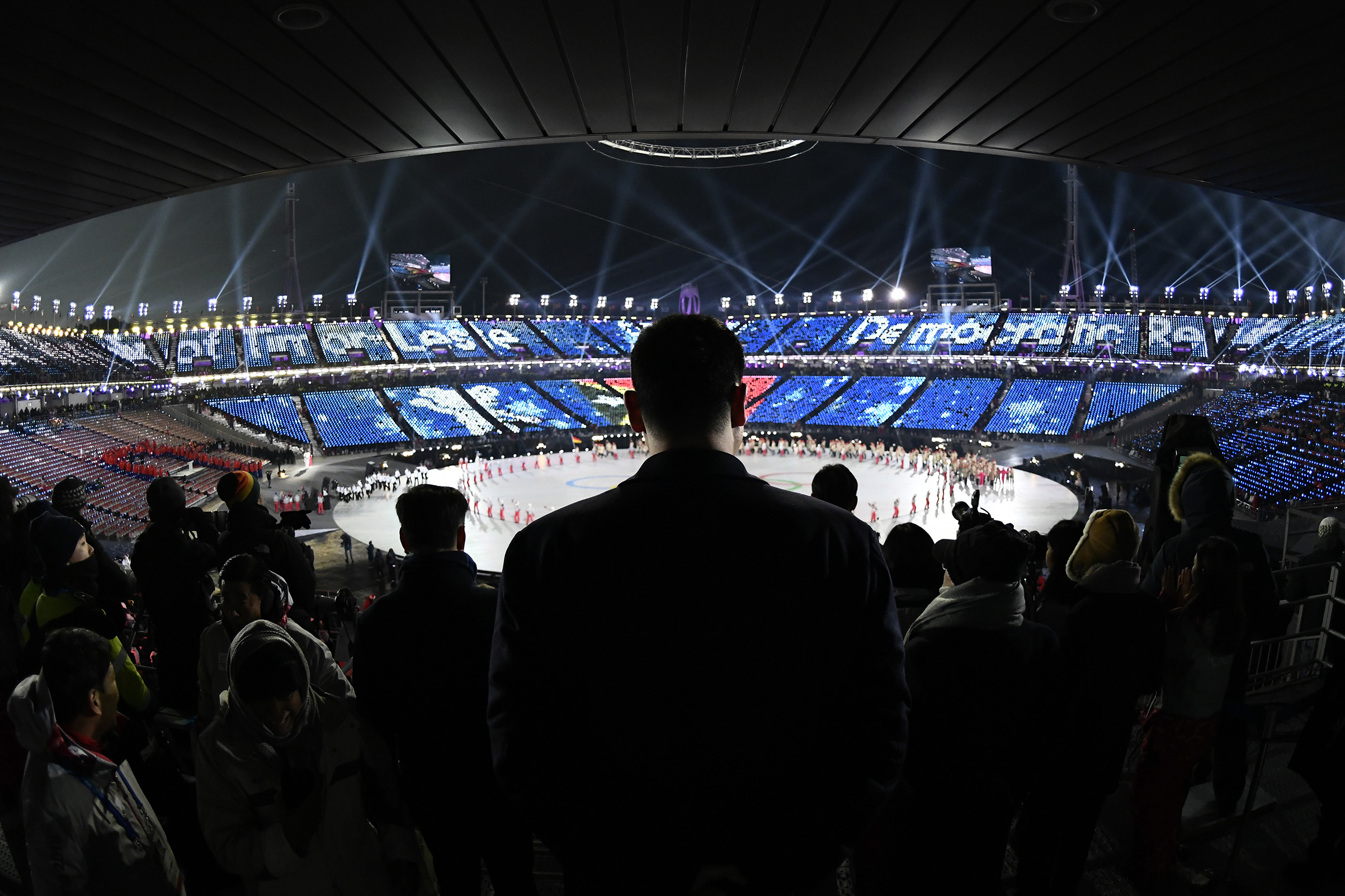 A scene from the opening ceremony of the Pyeongchang 2018 Winter Olympic Games.