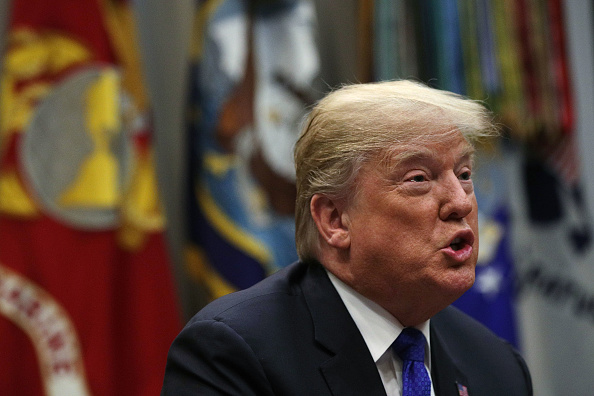 U.S. President Donald Trump speaks during a meeting in the Roosevelt Room of the White House January 4, 2018 in Washington, DC.