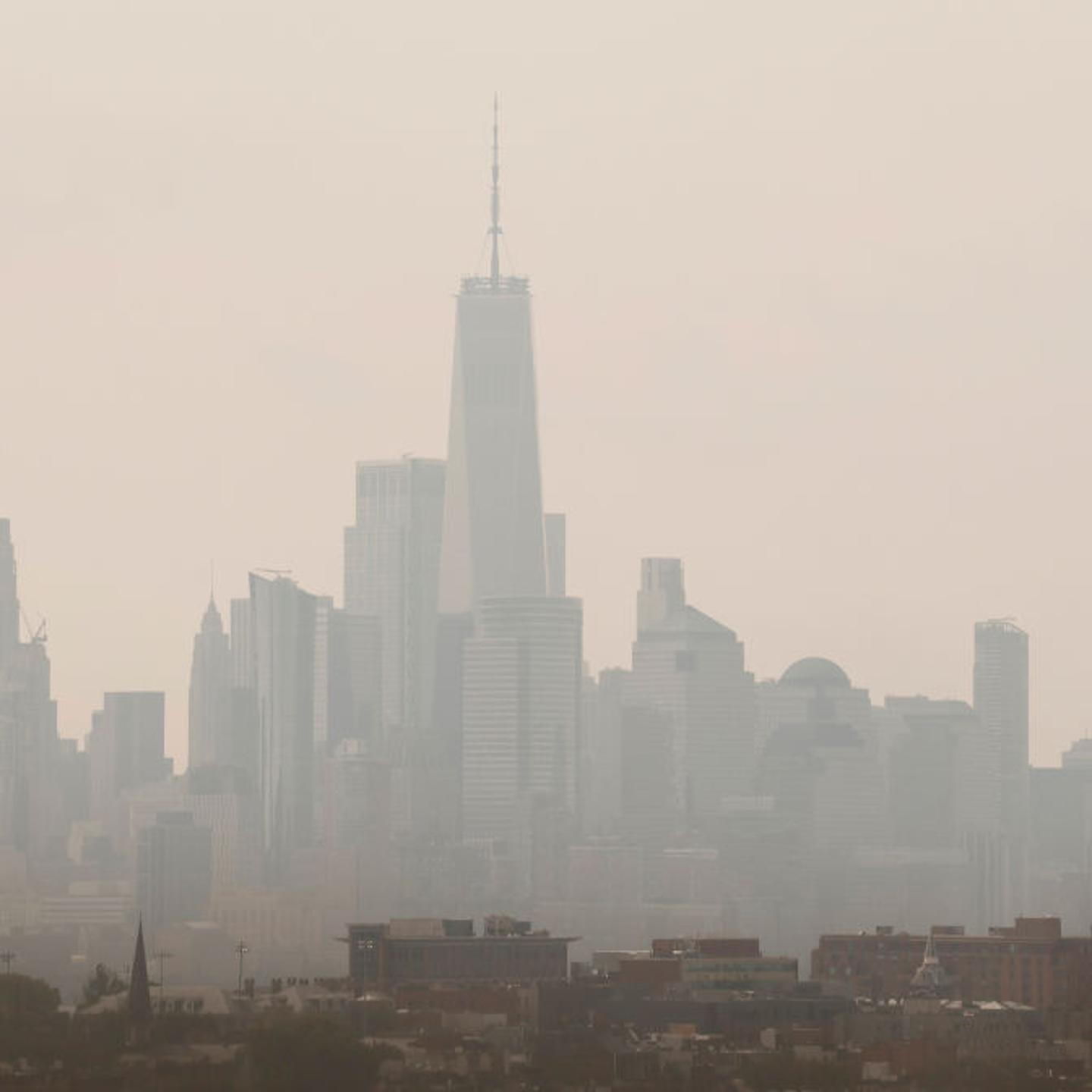 Haze Shrouds the Skyline of New York City
