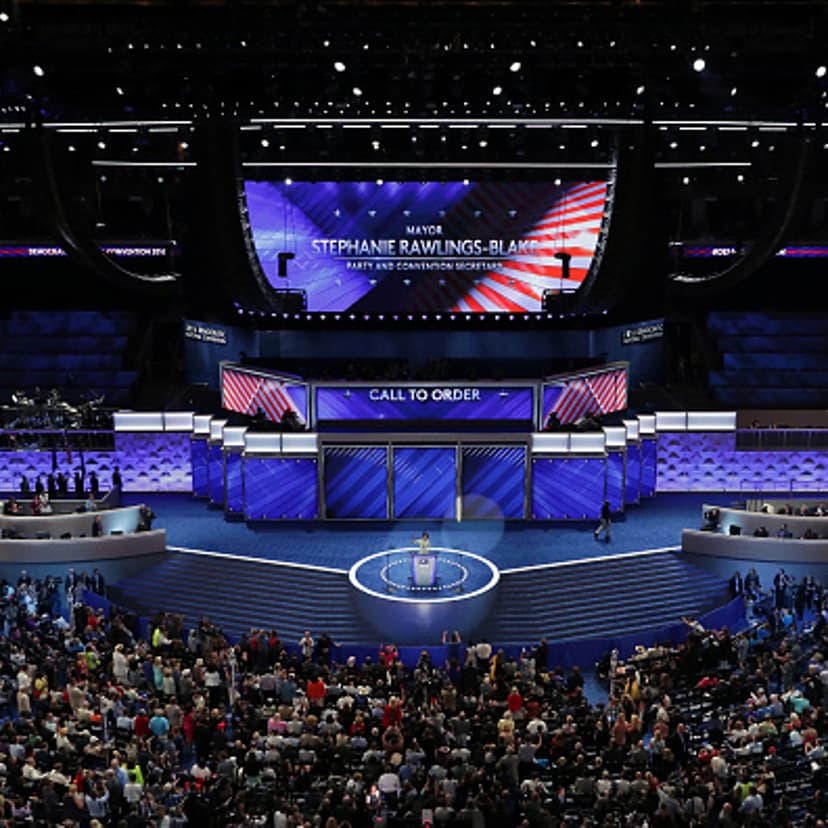 Baltimore Mayor Stephanie Rawlings-Blake bangs the gavel calling to order the first day of the Democratic National Convention at the Wells Fargo Center, July 25, 2016 in Philadelphia, Pennsylvania.