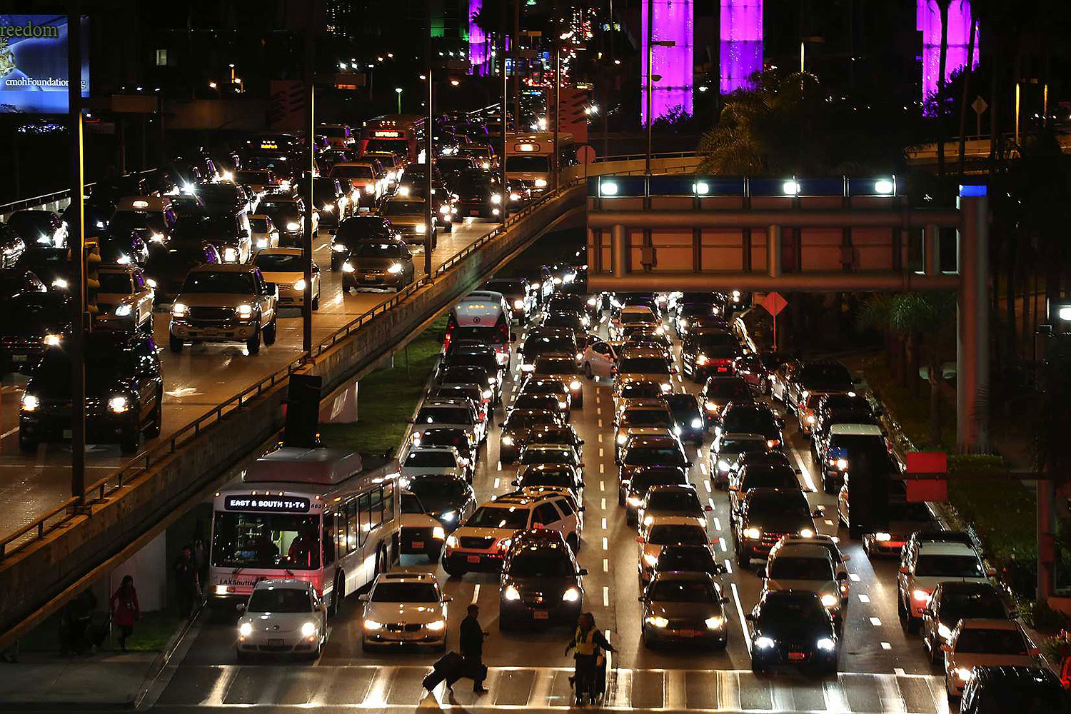 Traffic is backed up at Los Angeles International Airport Nov. 22, 2013