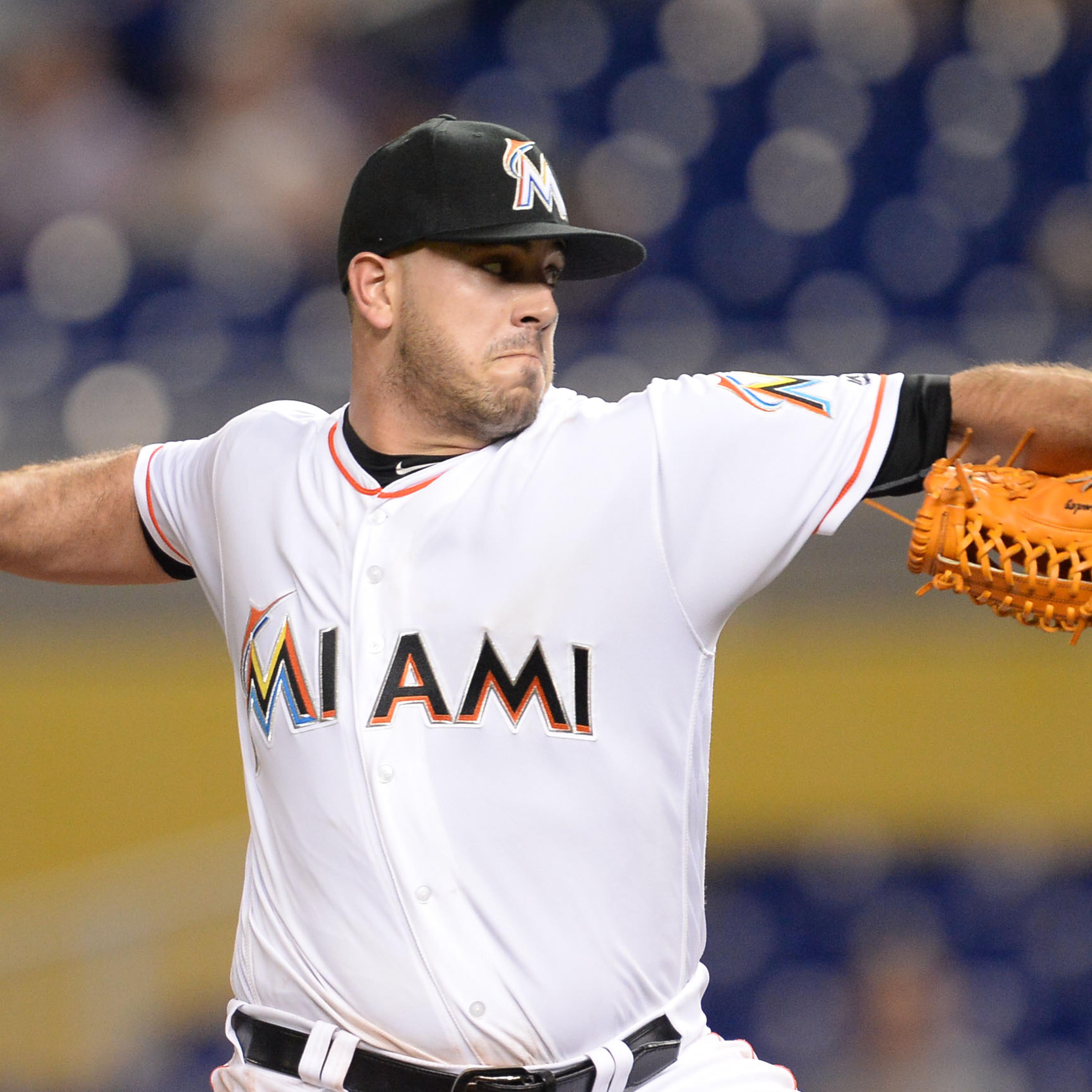September 20 , 2016 Miami Marlins starting pitcher Jose Fernandez (16) in action during a game between the Miami Marlins and the Washington Nationals at Marlins Park in Miami, FL (Photo by JCS/Icon Sportswire) (Icon Sportswire via AP Images)