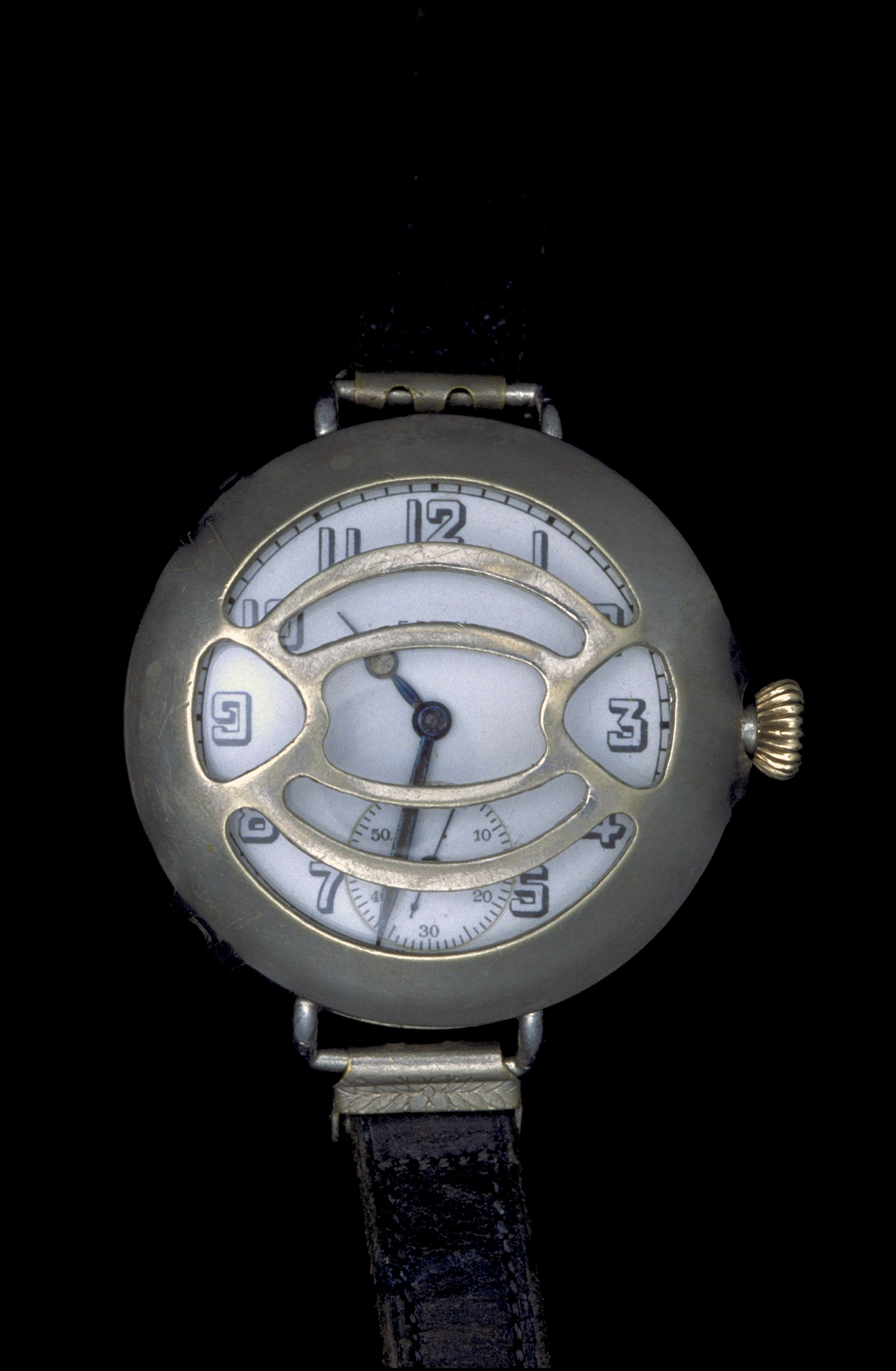 A wristwatch made by the Elgin National Watch Company of Elgin, Illinois, in 1917.