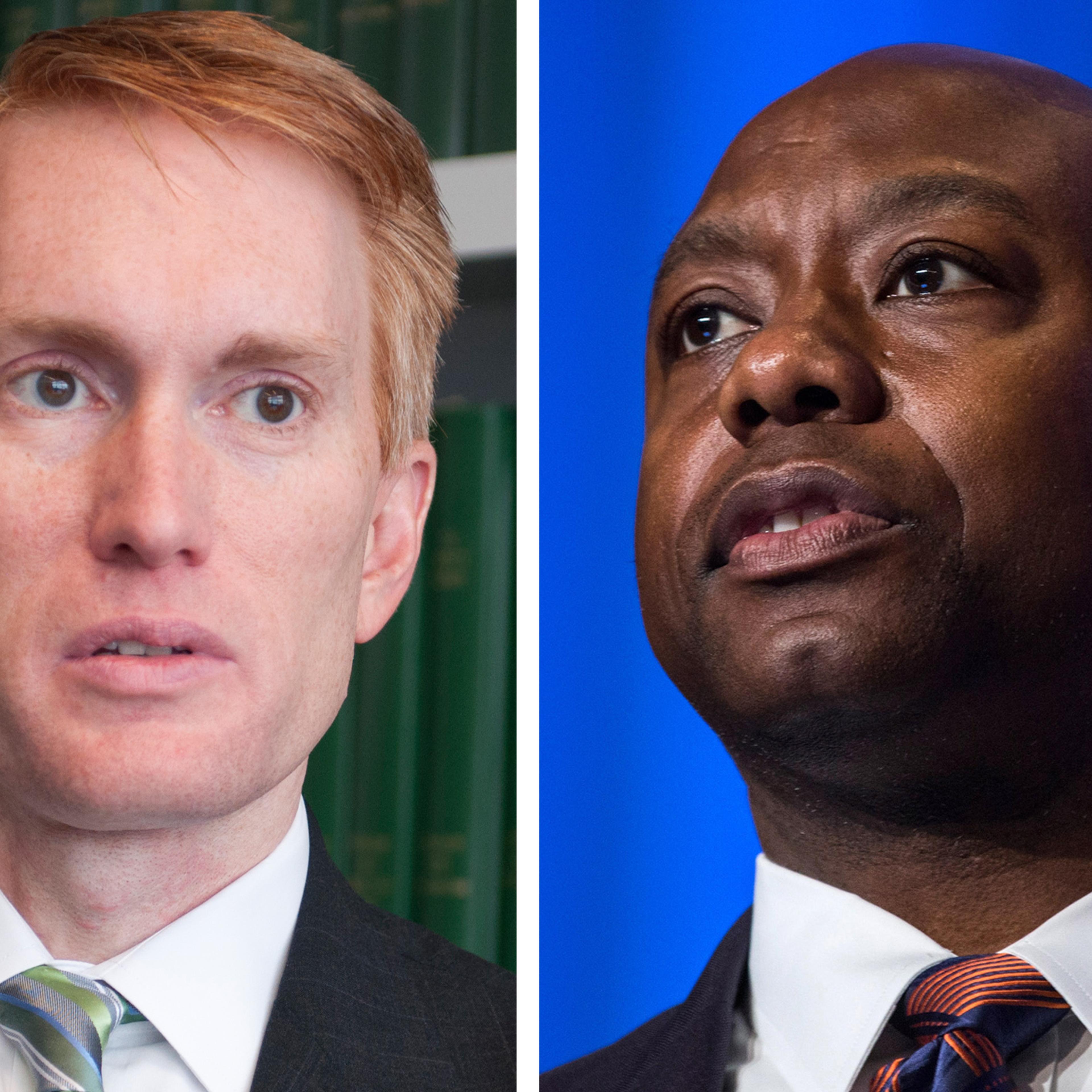 Senators James Lankford, left, and Tim Scott.