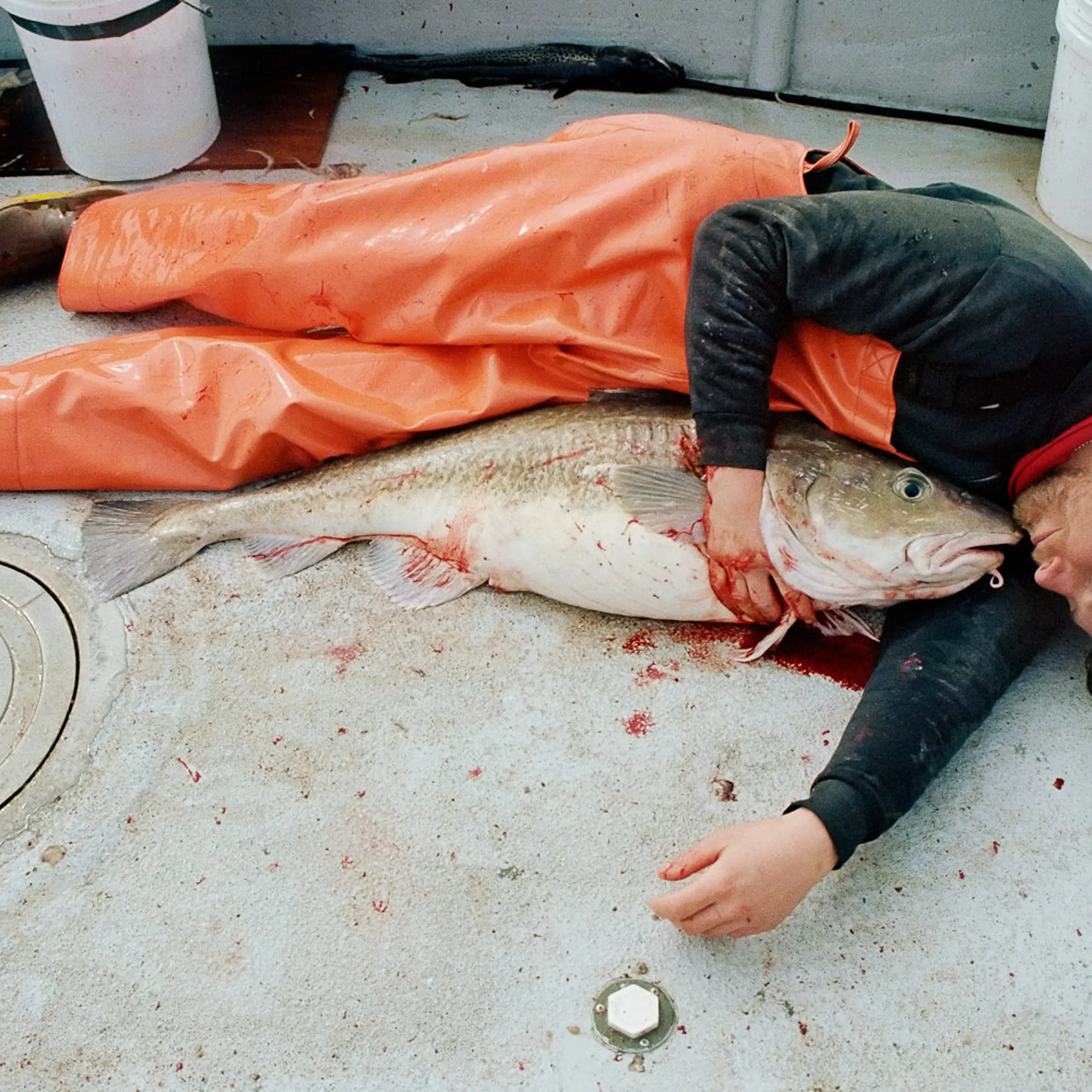 <b>Loneliness, 2002</b><br>
This is a self-portrait taken during Arnold's first trip out in the Bering Sea in 2002, on a cod jigging boat called the <i>Two Bears</i>.