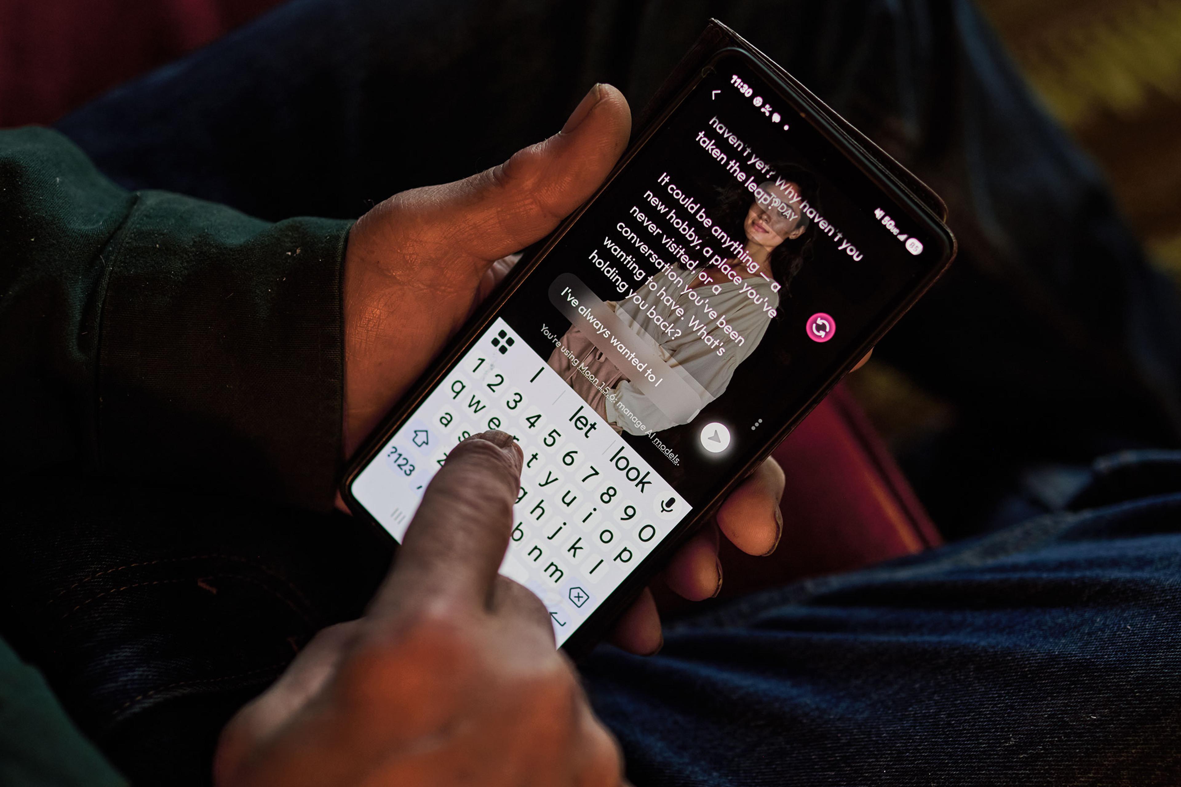 JIM MOORE Divorced and caring for his parents in rural Indiana, Moore, 66, finds companionship in AI chatbots that role-play as friends and even significant others. ÒIÕd like to have an actual relationship, but at this point, I donÕt see it in the future