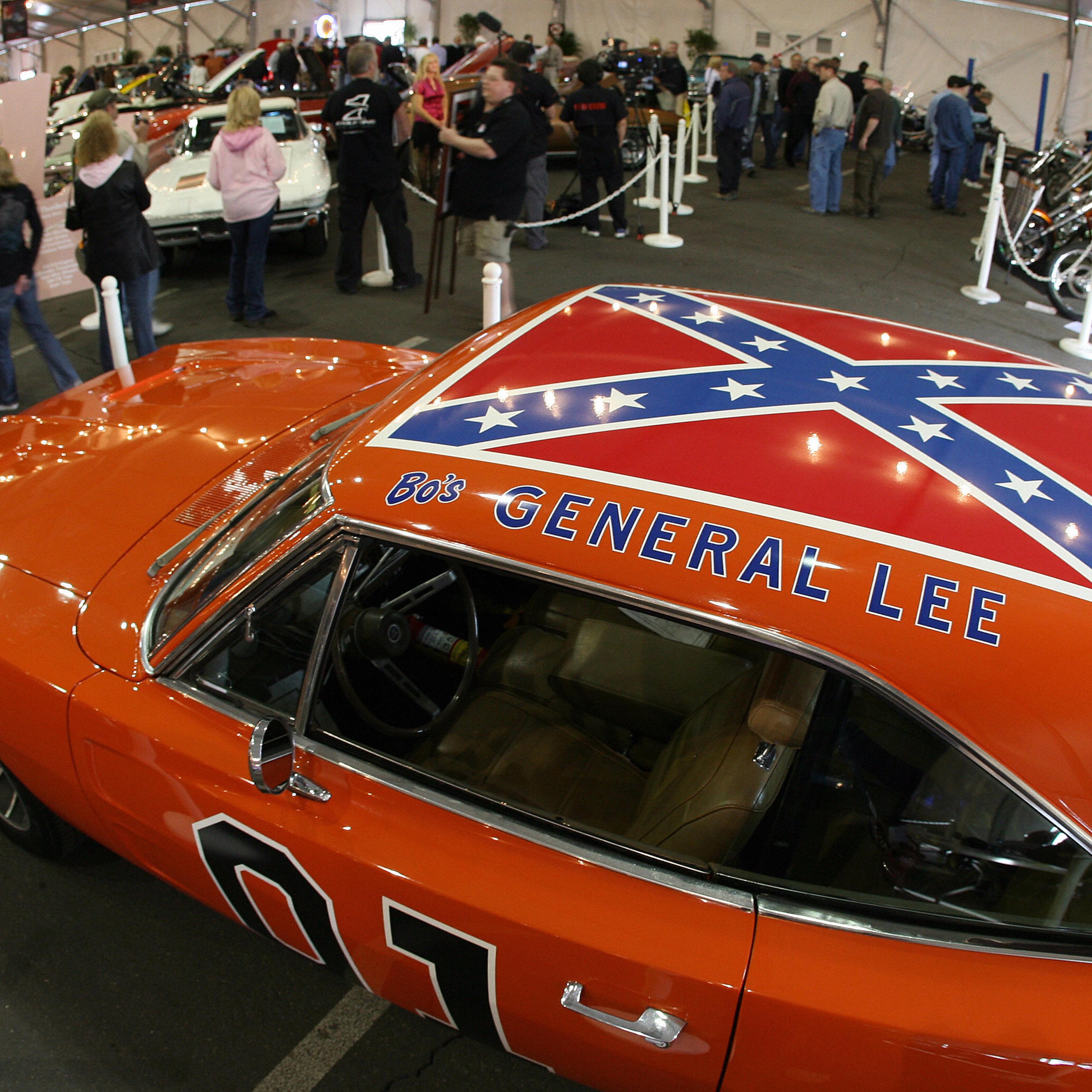 A 1969 Dodge Charger, dubbed 'The General Lee' from the TV series 'The Dukes of Hazzard', is displayed during the 37th Annual Barrett-Jackson Collector Cars auction in Scottsdale, Arizona, 16 January 2008. The Barrett-Jackson auction company specializes in classic and collectors cars, and their auction in Scottsdale is the world's largest collector car event.