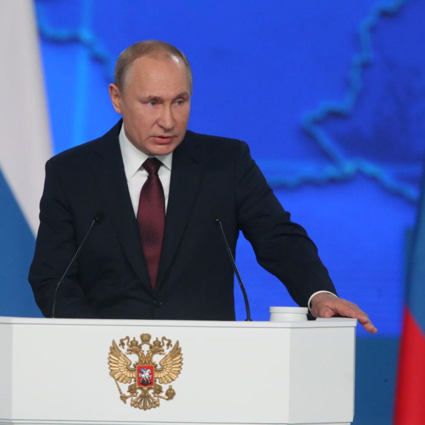 Russian President Vladimir Putin delivers his annual address to the nation