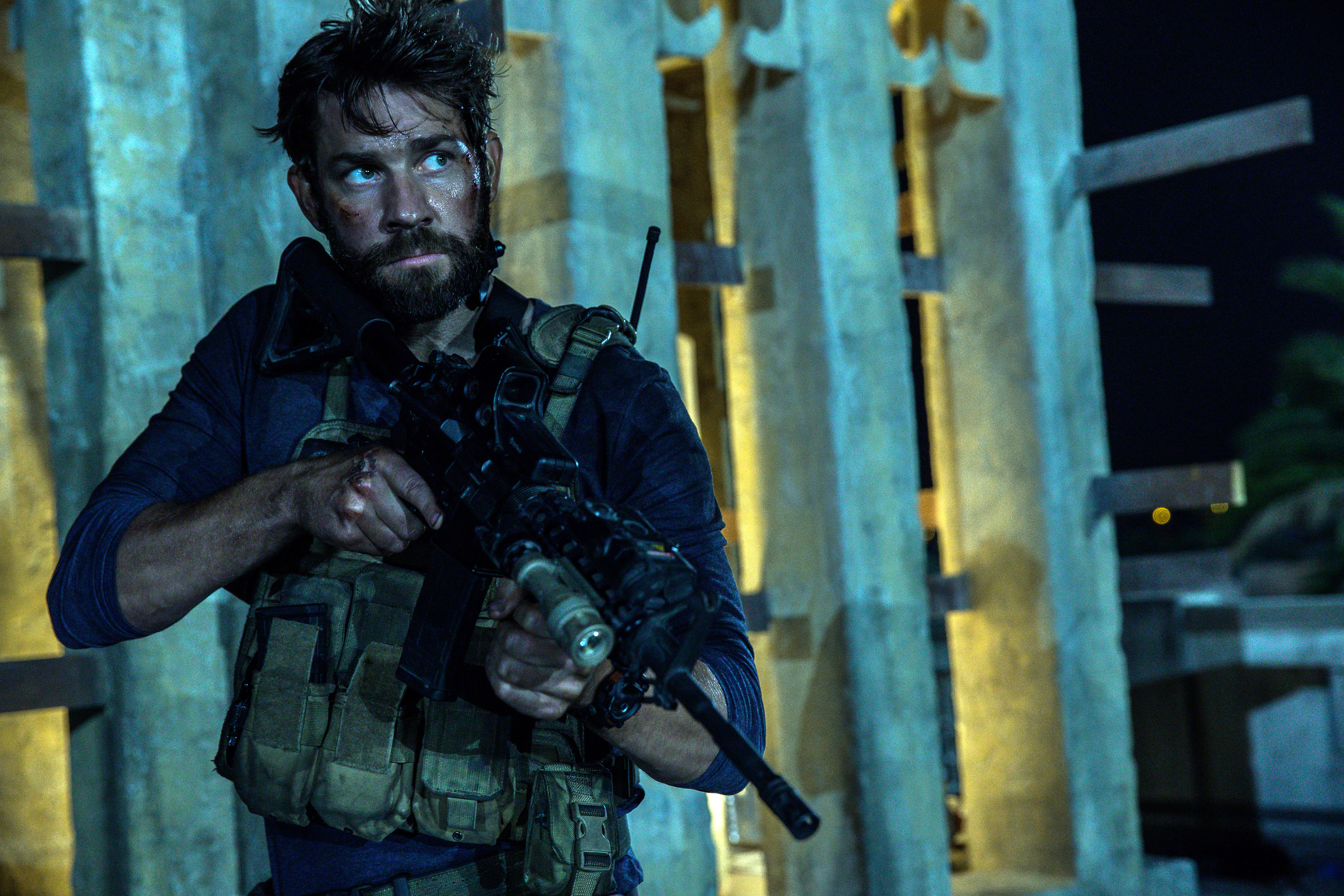 John Krasinski as Jack Silva in 13 Hours: The Secret Soldiers of Benghazi.