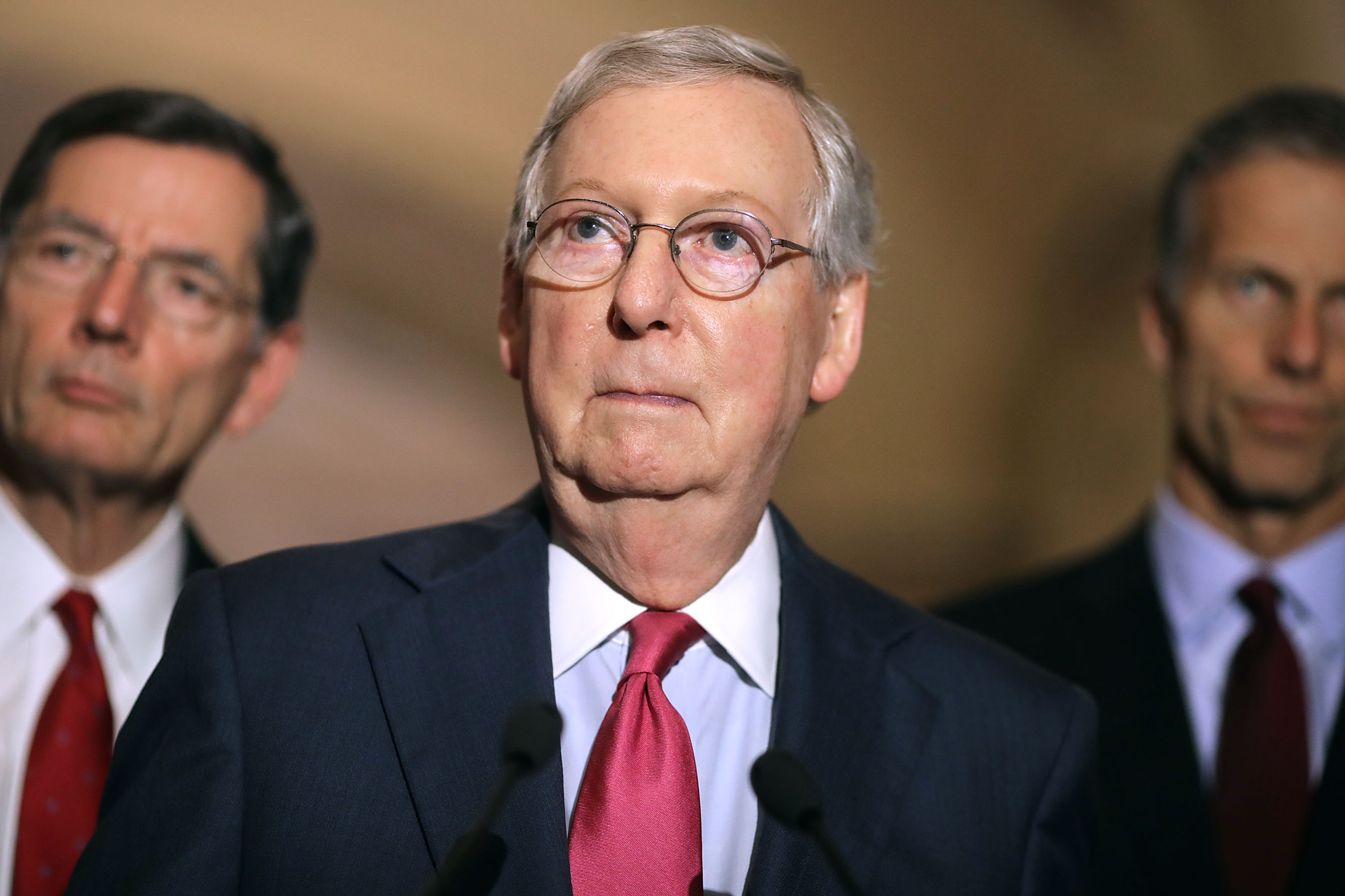 Senate Lawmakers Speak To Press After Weekly Policy Luncheons