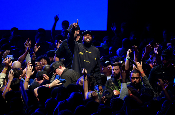 Kanye West performs onstage during his "Jesus Is King" album and film experience at The Forum in Inglewood, California on October 23, 2019.